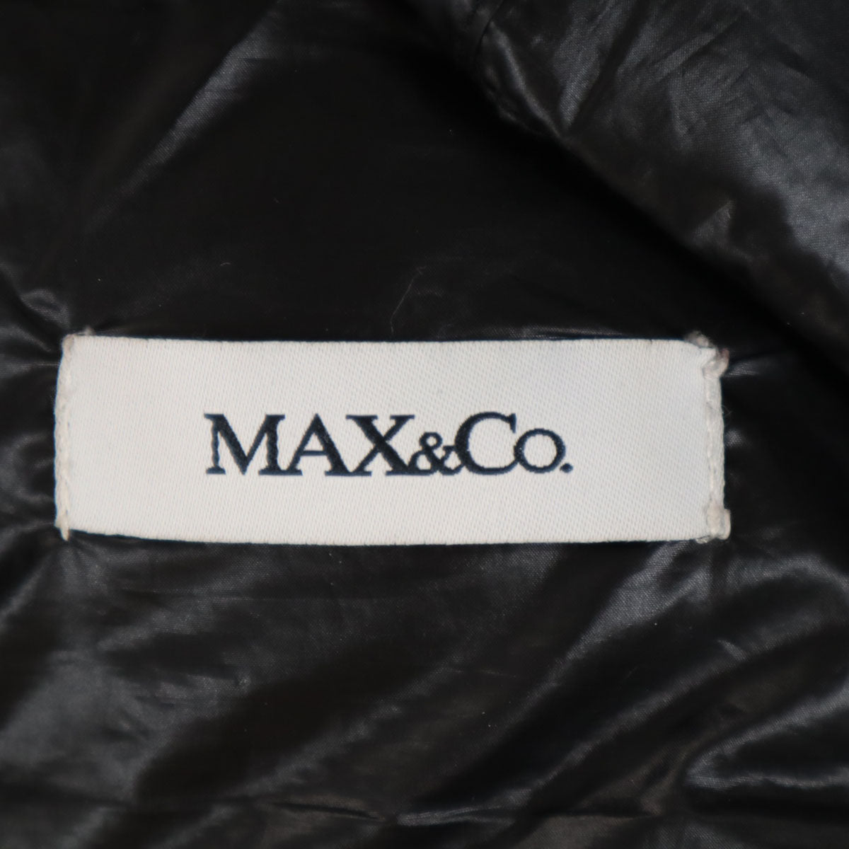 MAX&CO マックスアンドコー ノーカラー ダウンコート 42 ブラック レディース