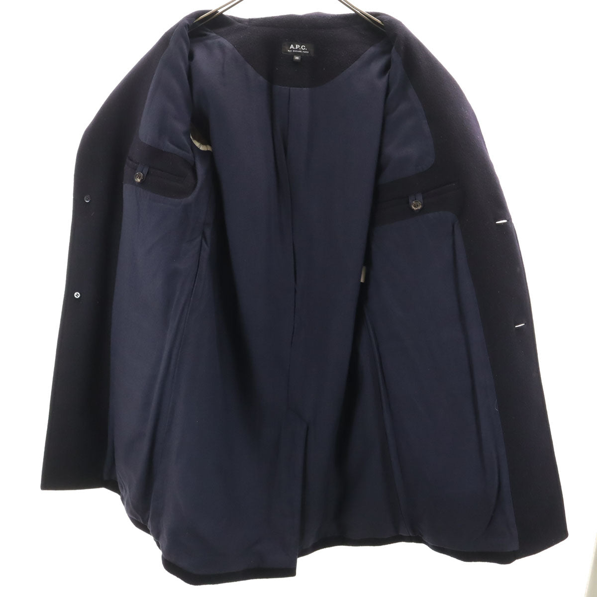 A.P.C. アーペーセー チェスターコート XS 濃紺 中綿 メンズ