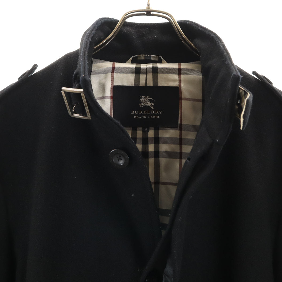 BURBERRY BLACK LABEL バーバリーブラックレーベル ウールコート M ブラック 三陽商会 メンズ