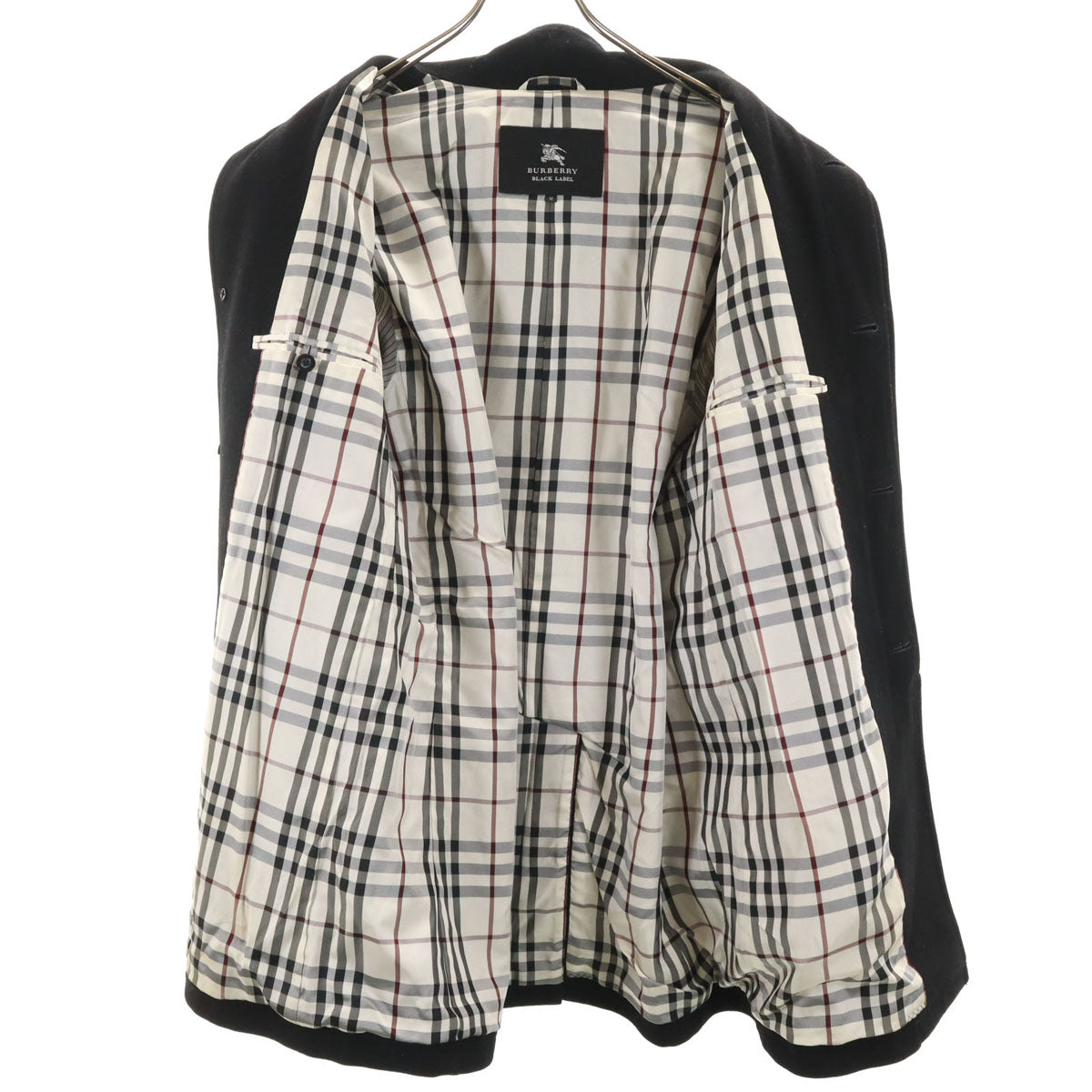 BURBERRY BLACK LABEL バーバリーブラックレーベル ウールコート M ブラック 三陽商会 メンズ