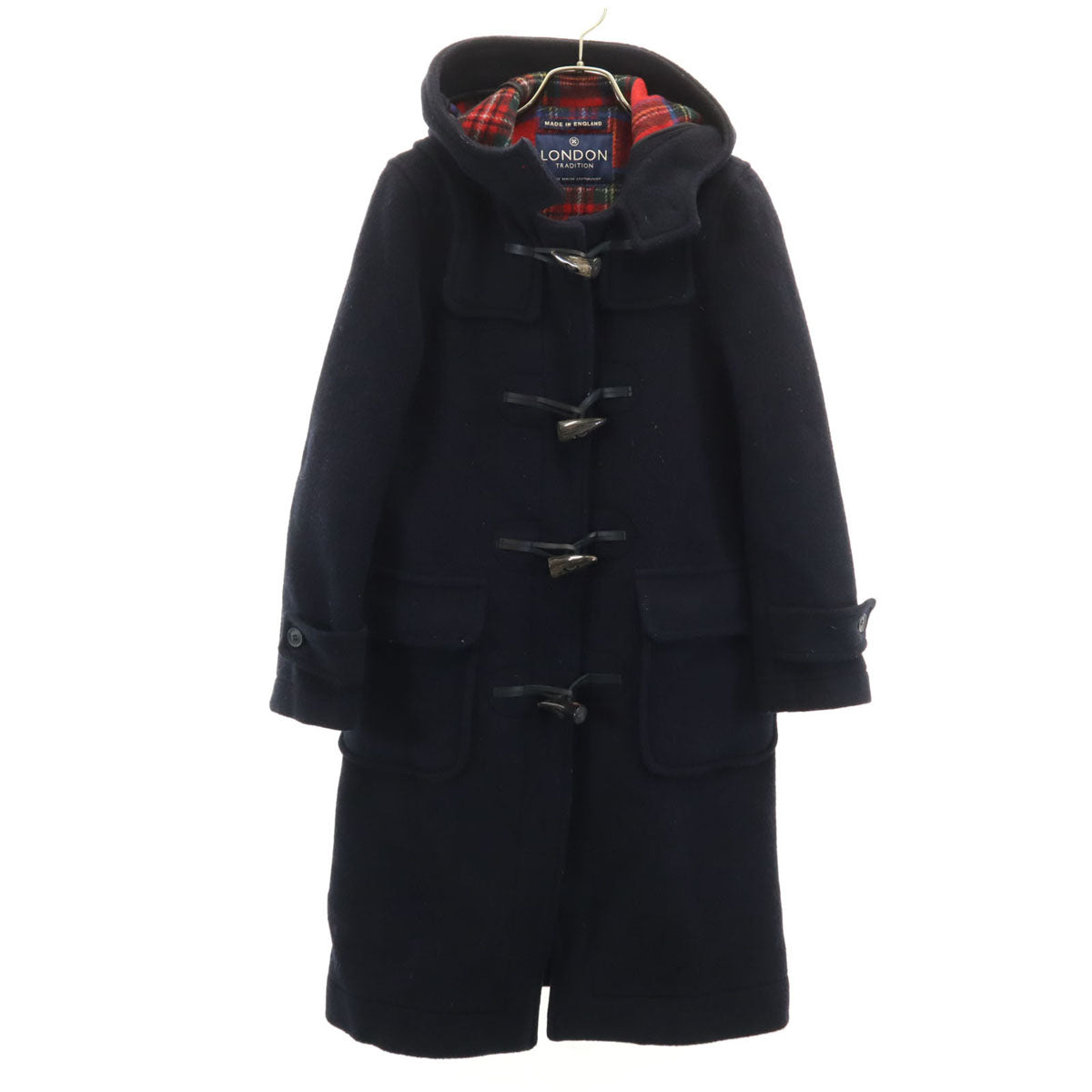LONDON TRADITION ロンドントラディション イングランド製 ウールブレンド ダッフルコート 34 ネイビー レディース