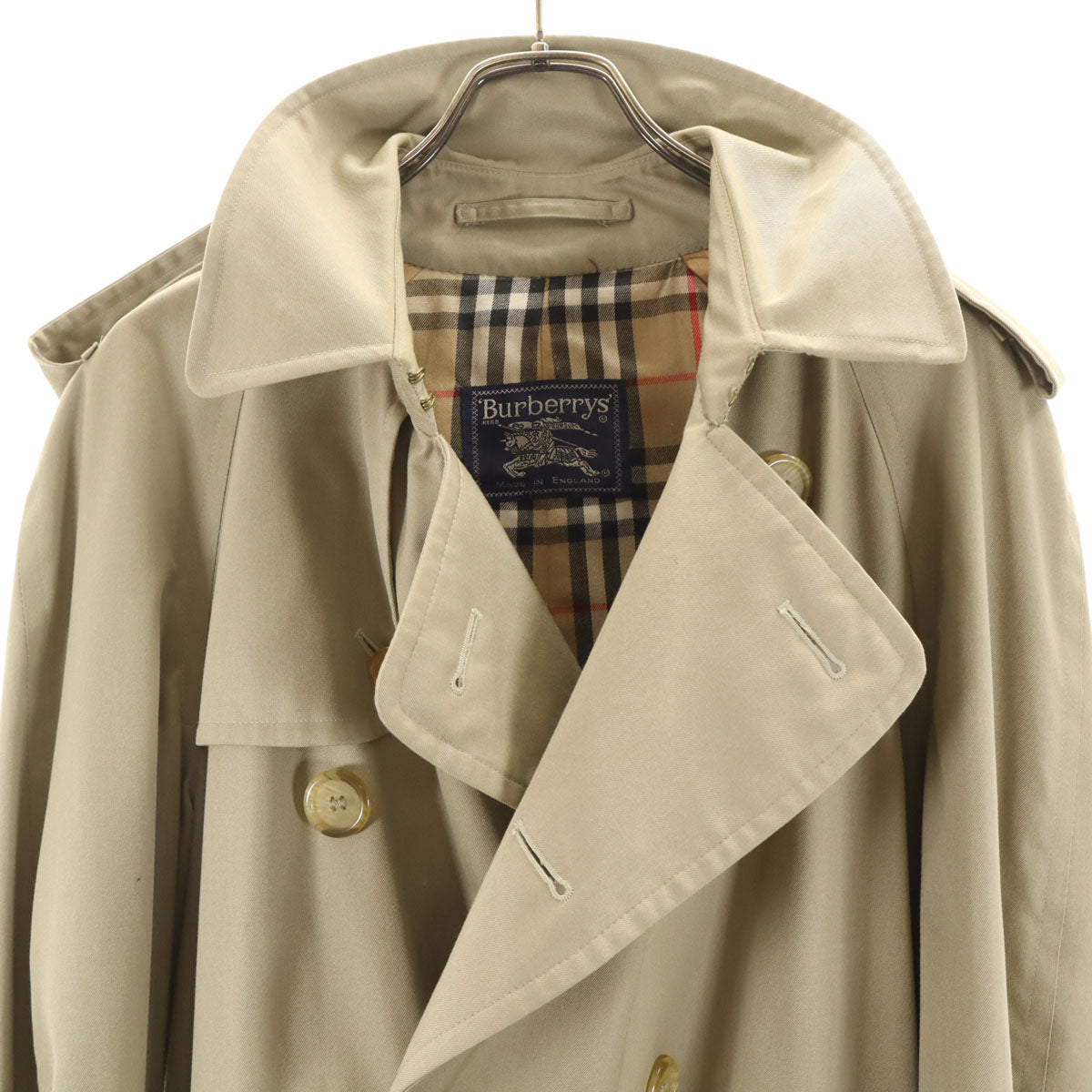 Burberrys バーバリーズ 90s 英国製 オールド 裏 ノバチェック トレンチコート 46 ベージュ メンズ