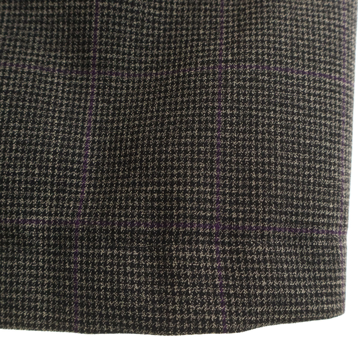 Y’s for men ワイズフォーメン 日本製 ウール ハウンドトゥース柄 ステンカラーコート 4 グレー ヨウジヤマモト メンズ