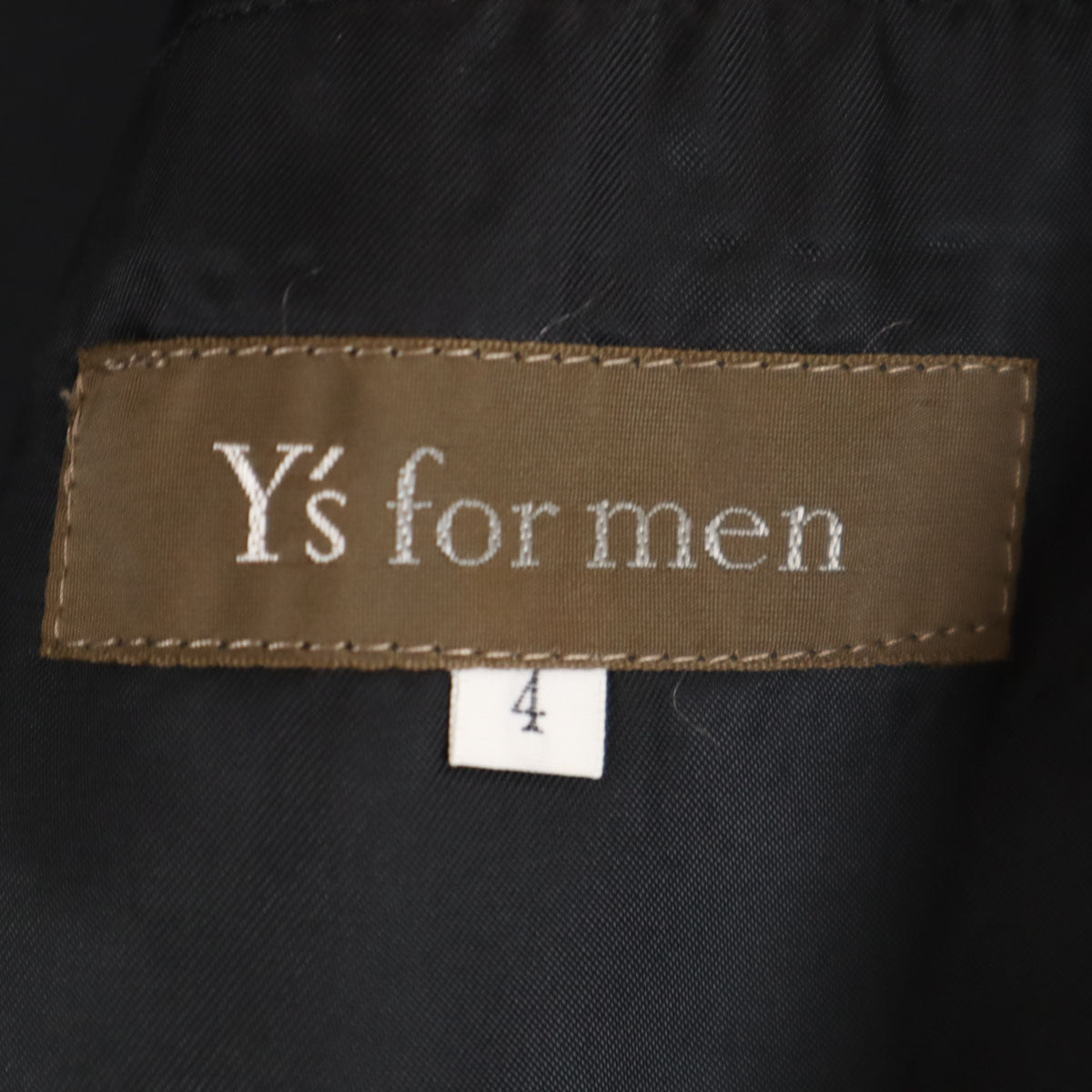 Y’s for men ワイズフォーメン 日本製 ウール ハウンドトゥース柄 ステンカラーコート 4 グレー ヨウジヤマモト メンズ