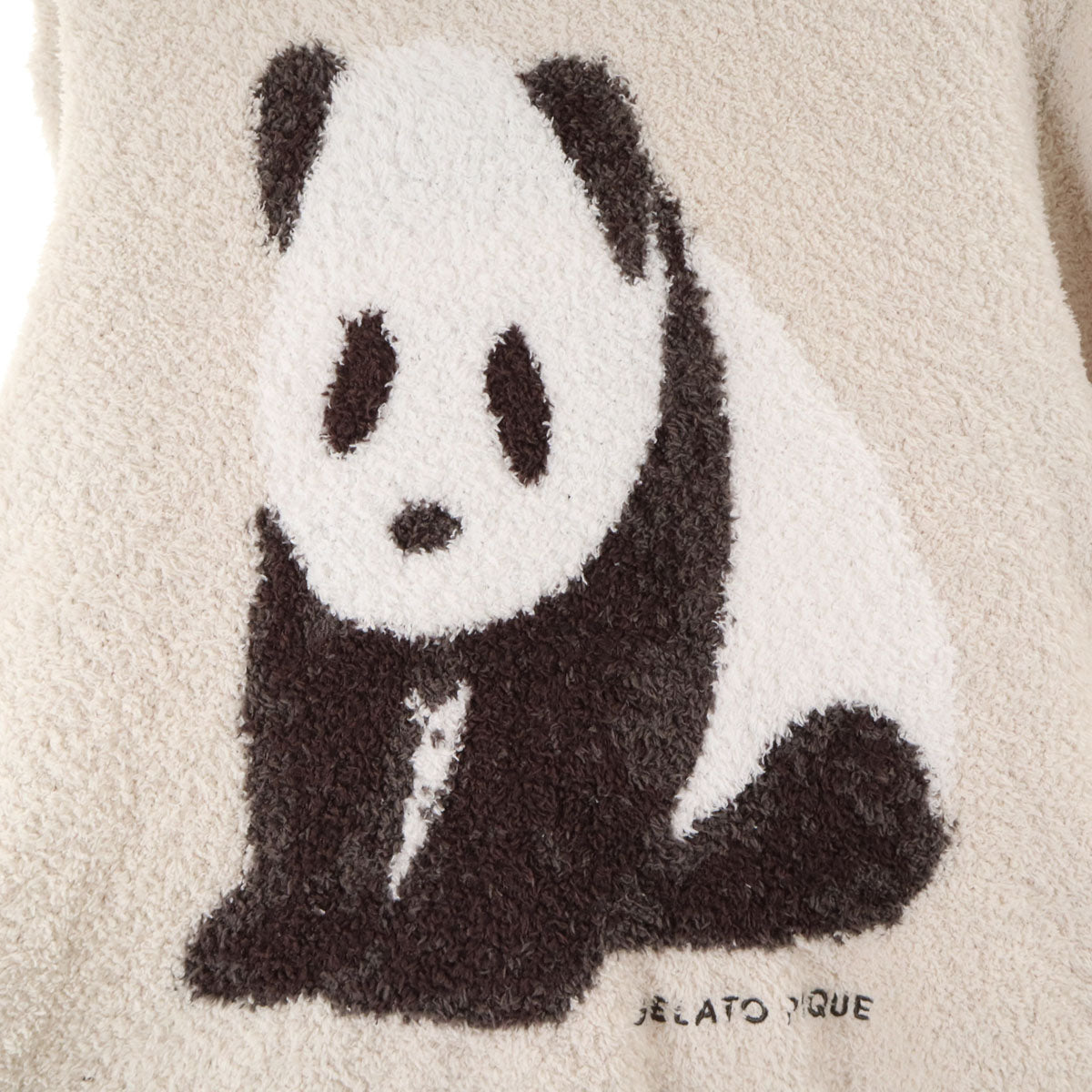 gelato pique ジェラートピケ パンダ 長袖 フードドレス ワンピース F ベージュ系 ふわモコ ルームウェア ジェラピケ レディース