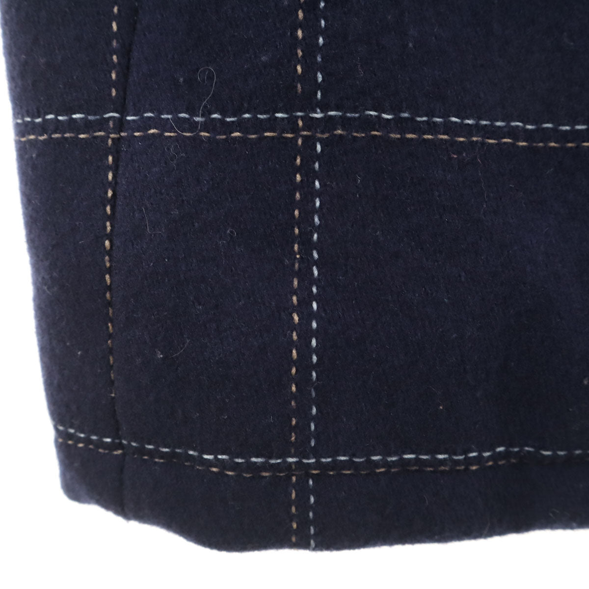 MARC BY MARC JACOBS マークバイマークジェイコブス チェック柄 ウールコート 4 ネイビー レディース