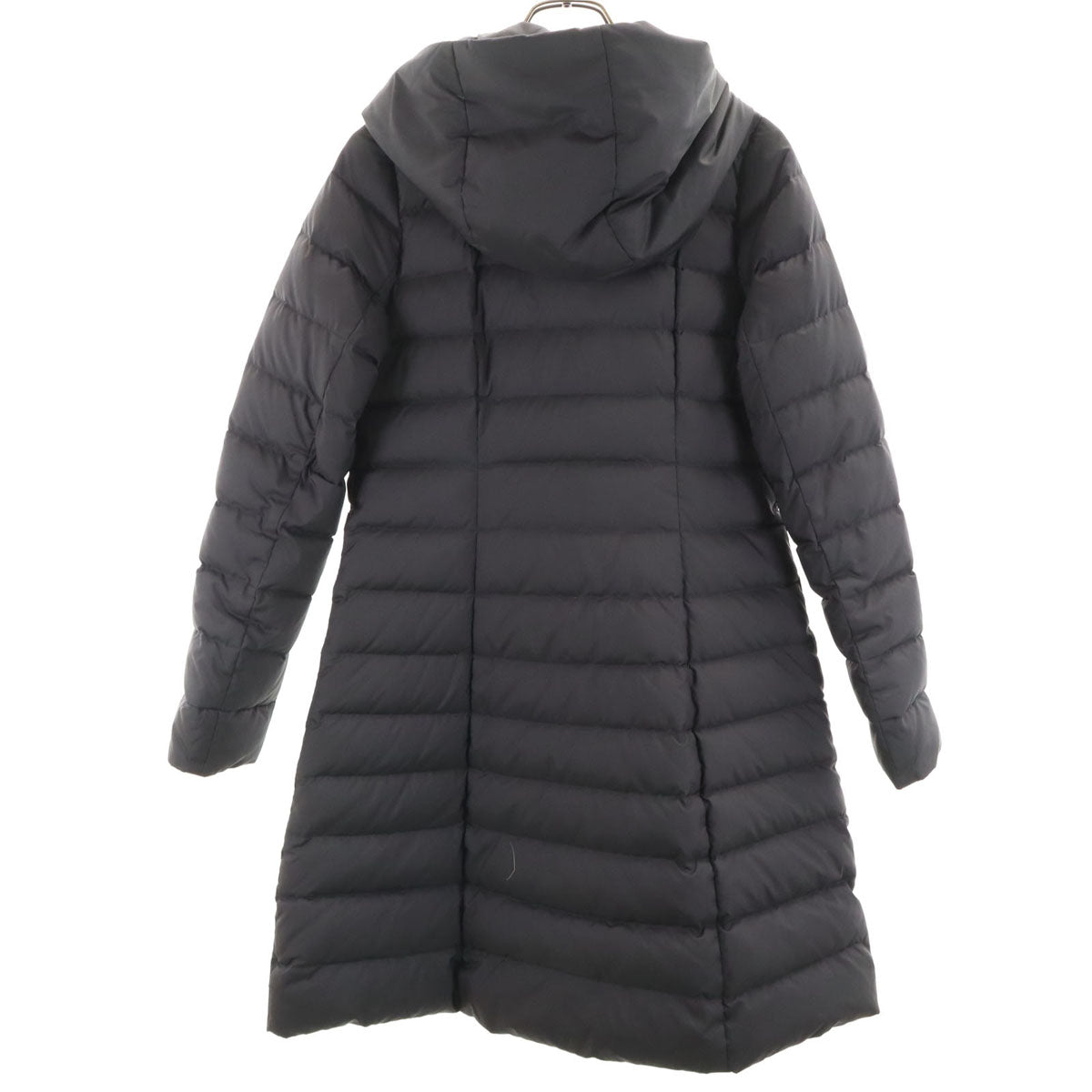 美品 BLUE LABEL CRESTBRIDGE ブルーレーベルクレストブリッジ フーデッド ダウンコート 36 ブラック系 レディース