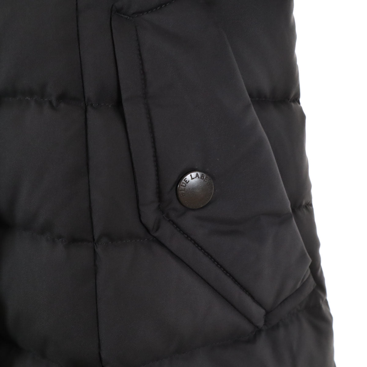 美品 BLUE LABEL CRESTBRIDGE ブルーレーベルクレストブリッジ フーデッド ダウンコート 36 ブラック系 レディース