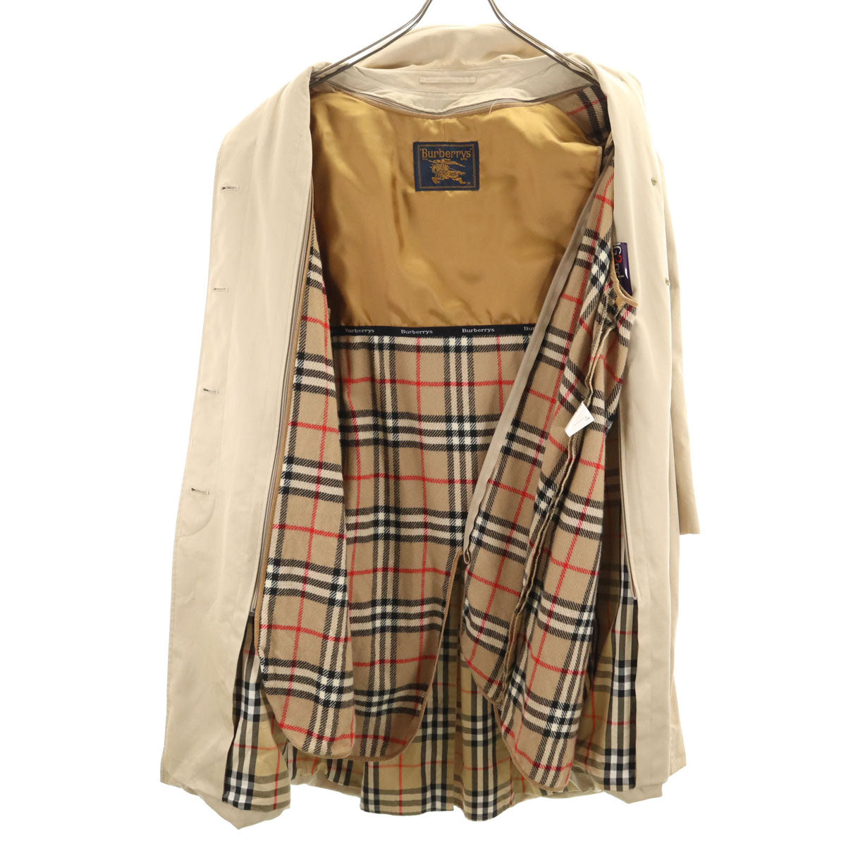 Burberrys バーバリーズ 90s オールド ステンカラーコート 7AR ベージュ ベストライナー付き レディース