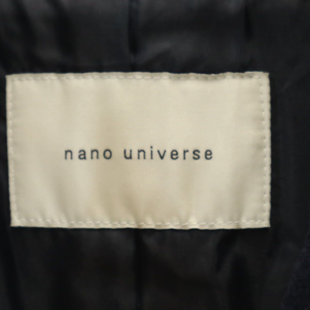 未使用 nano universe ナノユニバース メルトン ジャージー スタンドカラー コート F ネイビー レディース