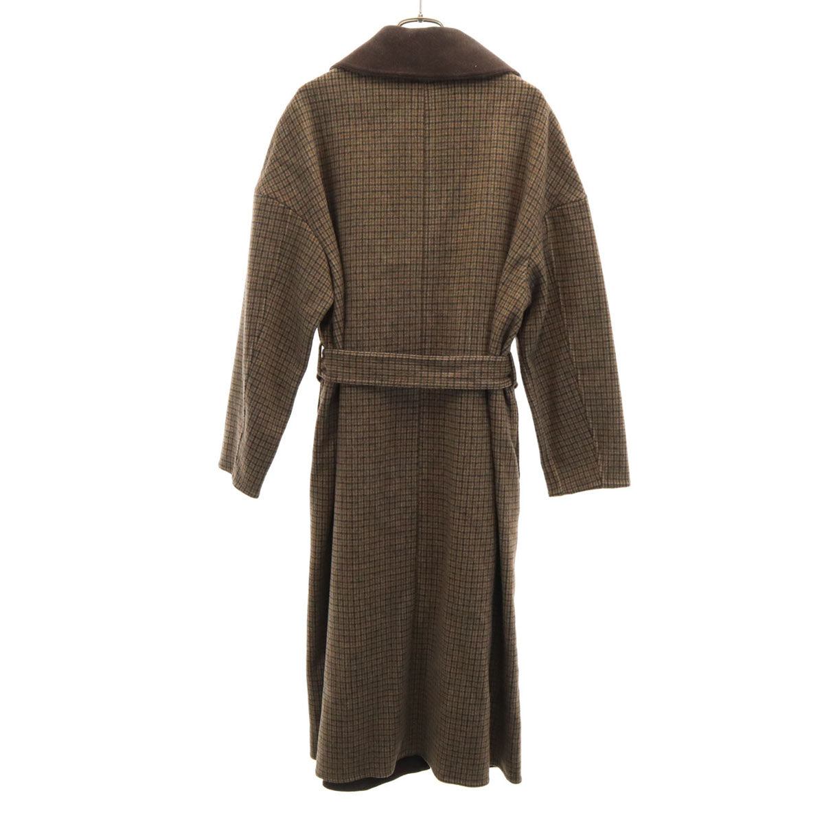 未使用 PLST プラステ チェック柄 リバー コート M ブラウン レディース