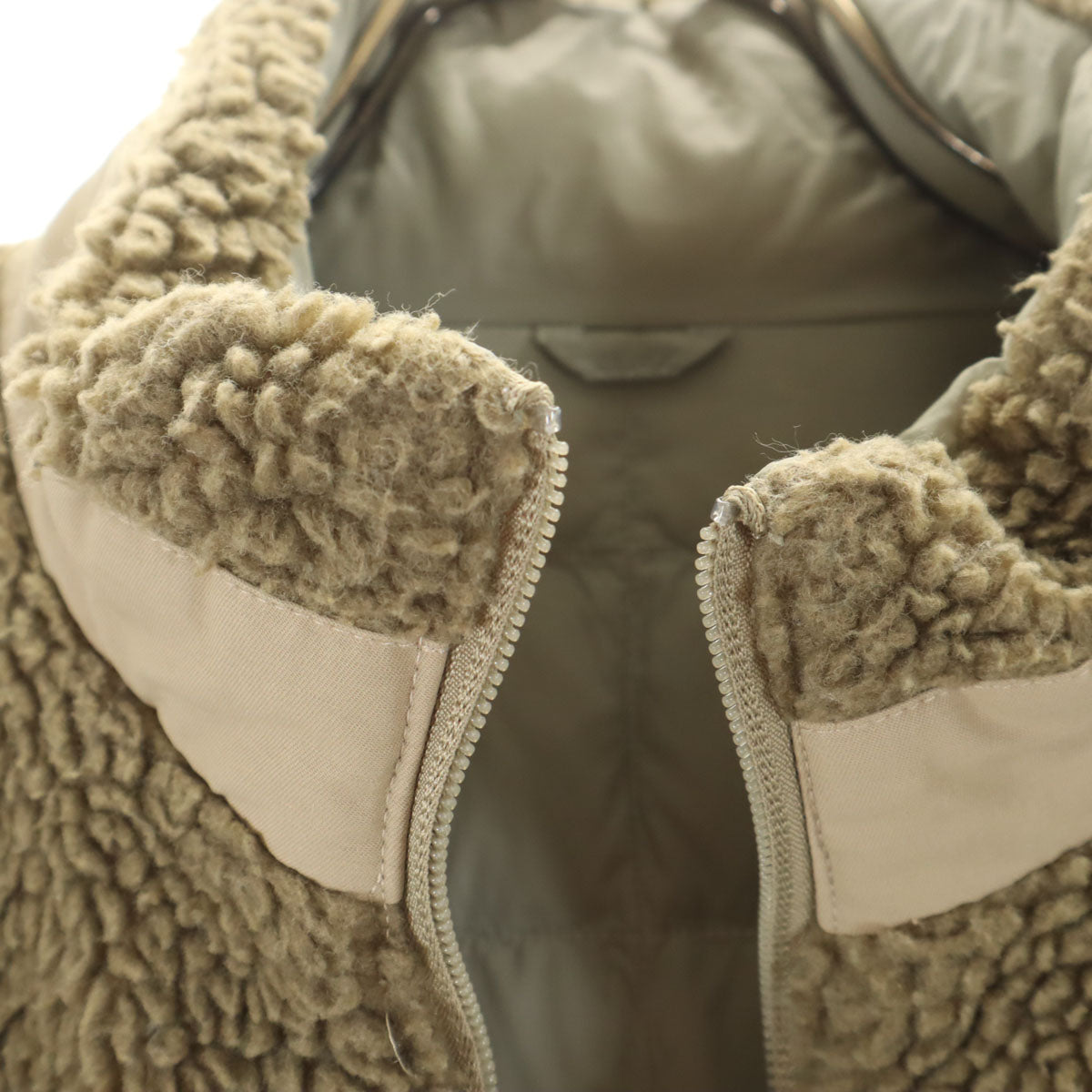 TAION タイオン ボア ダウンコート L ベージュ系 リバーシブル レディース