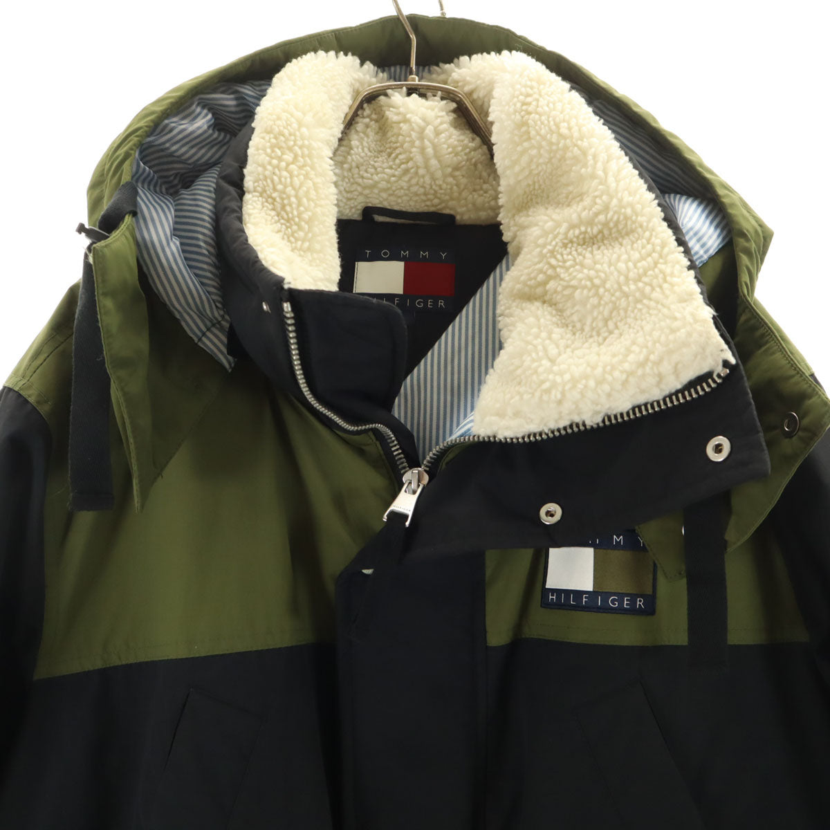 美品 TOMMY HILFIGER トミーヒルフィガー 中綿コート L ブラック メンズ