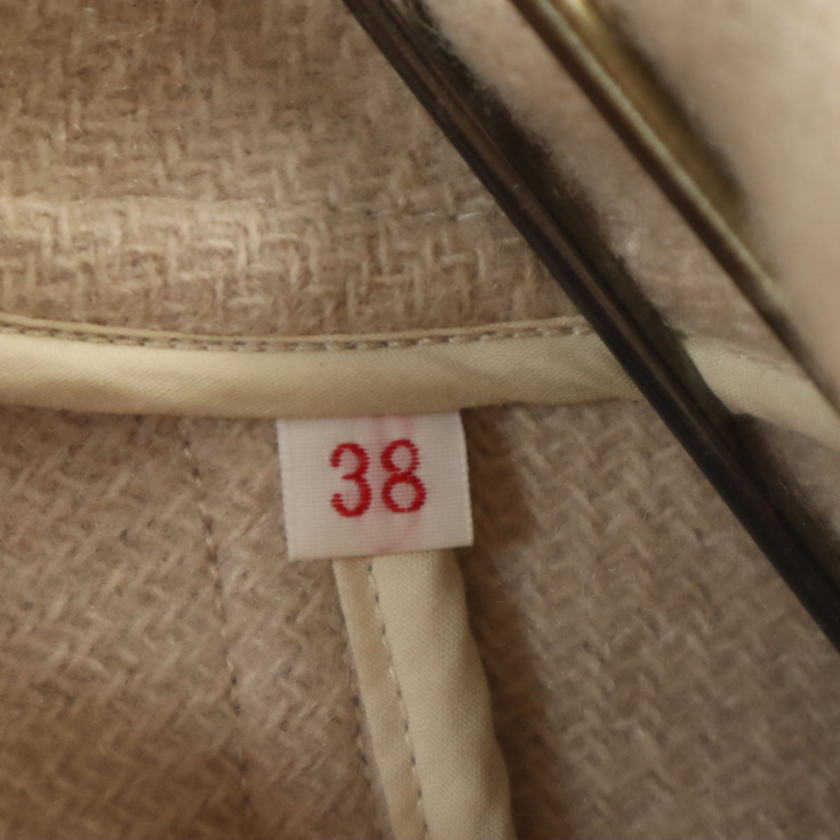 Danton ダントン 日本製 ウールモッサ フード コート 38 ベージュ系 レディース