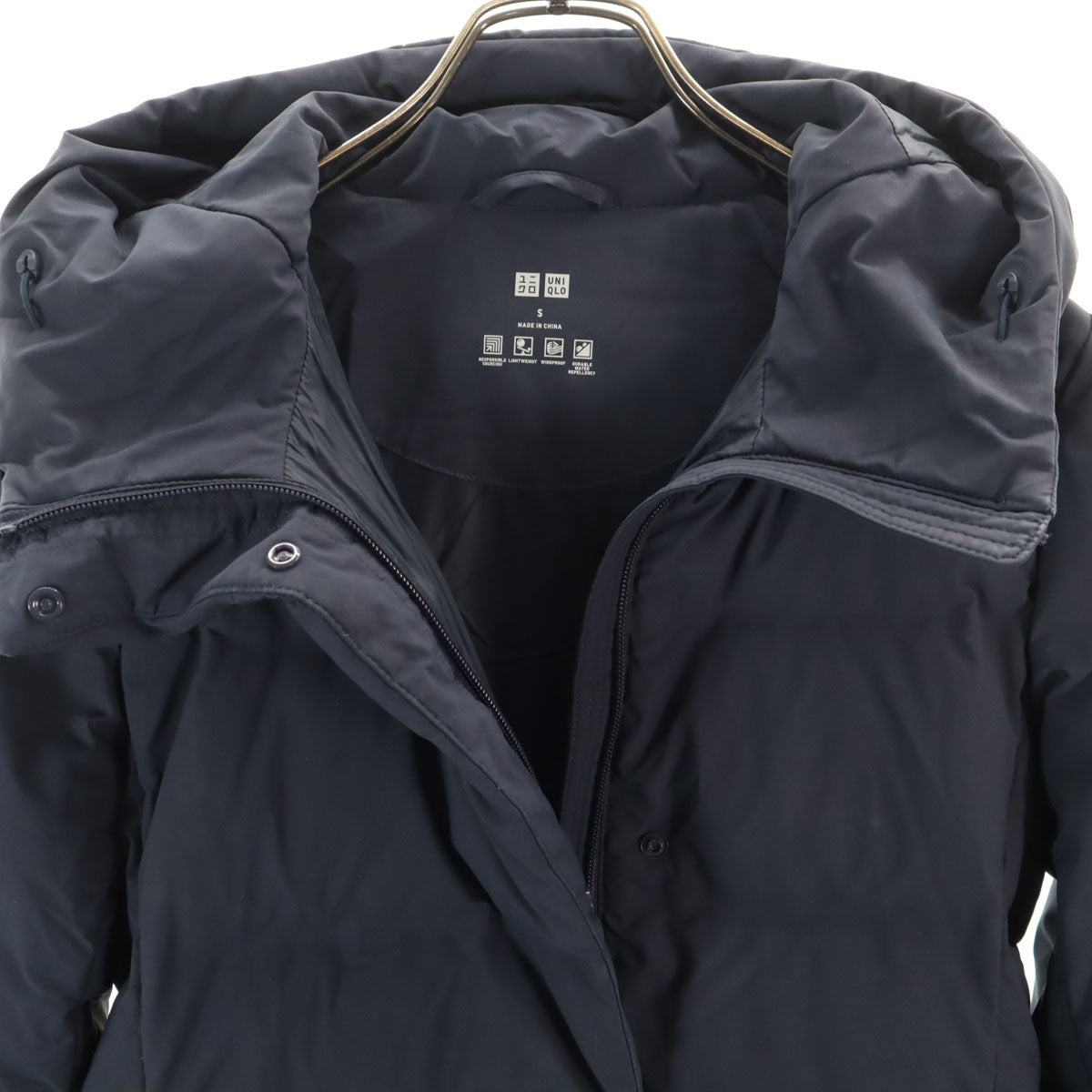 UNIQLO ユニクロ シームレス ダウンコート S ネイビー レディース