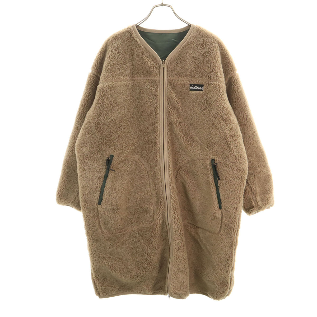 美品 WILDTHINGS ワイルドシングス ボアコート M ベージュ 中綿 リバーシブル レディース