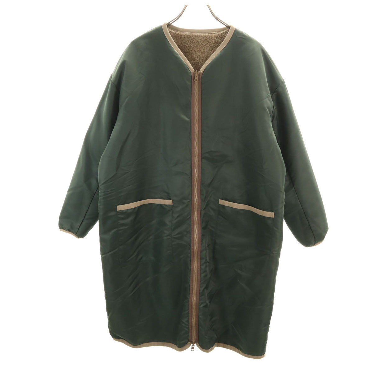 美品 WILDTHINGS ワイルドシングス ボアコート M ベージュ 中綿 リバーシブル レディース