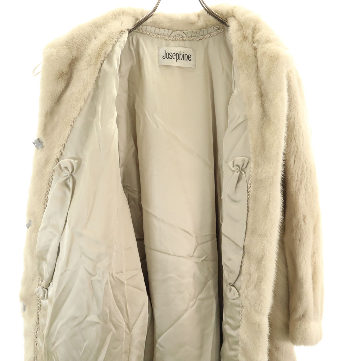 美品 Josephine ジョセフィーヌ 毛皮コート 11 グレージュ系 レディース