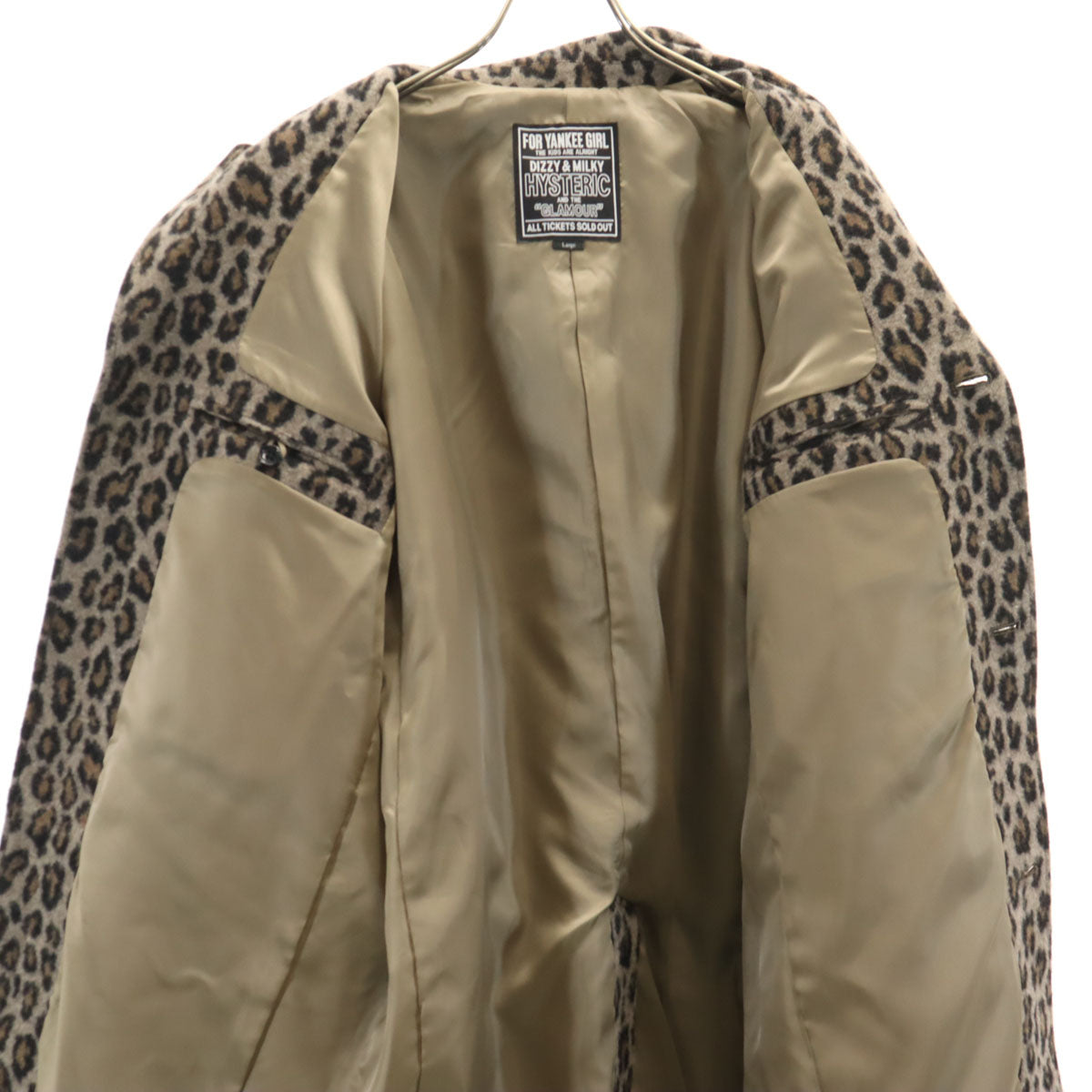 HYSTERIC GLAMOUR ヒステリックグラマー 日本製 レオパード チェスターコート L ブラウン系 ヒョウ柄 メンズ