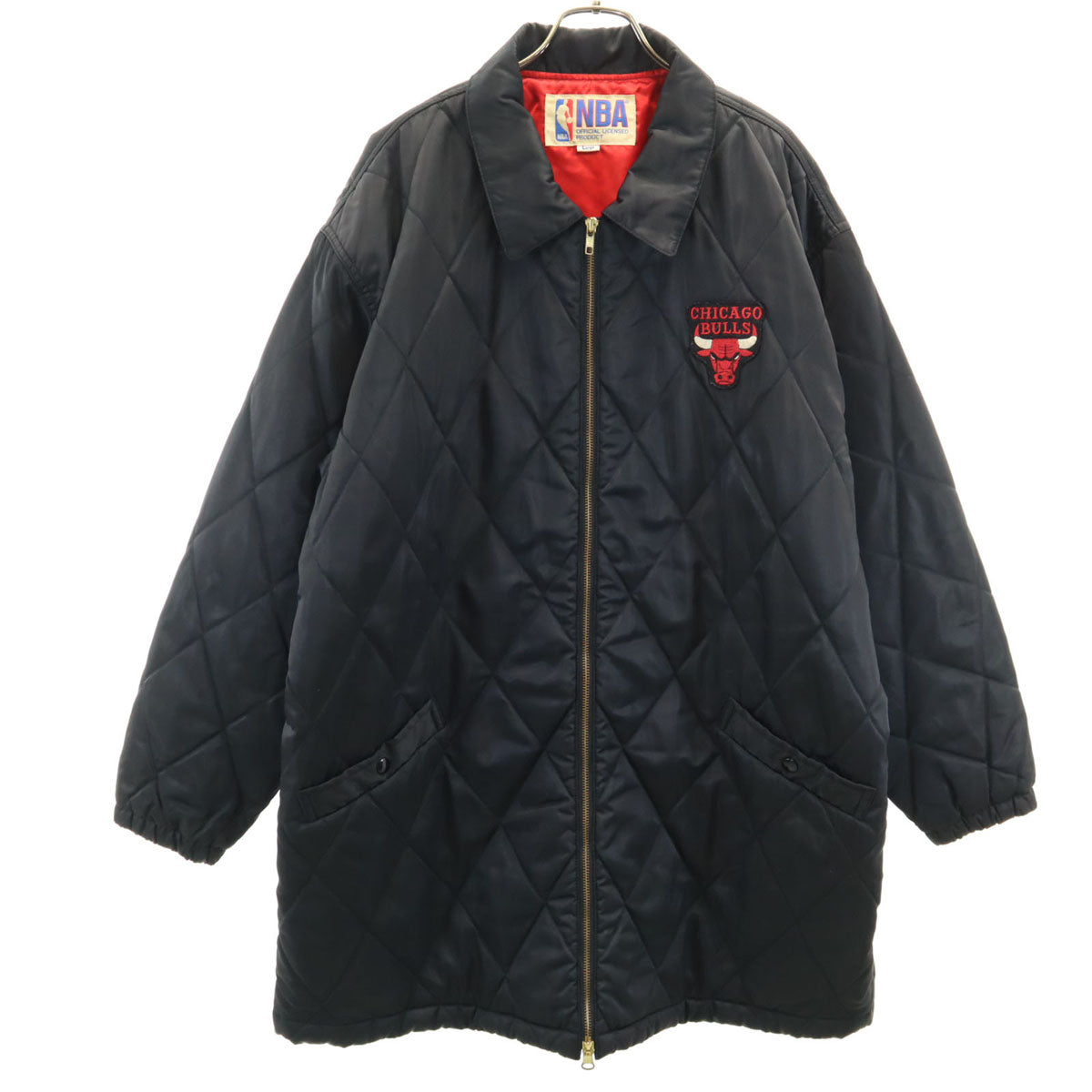 NBA エヌビーエー シカゴ・ブルズ キルティングコート L ブラック CHICAGO BULLS メンズ