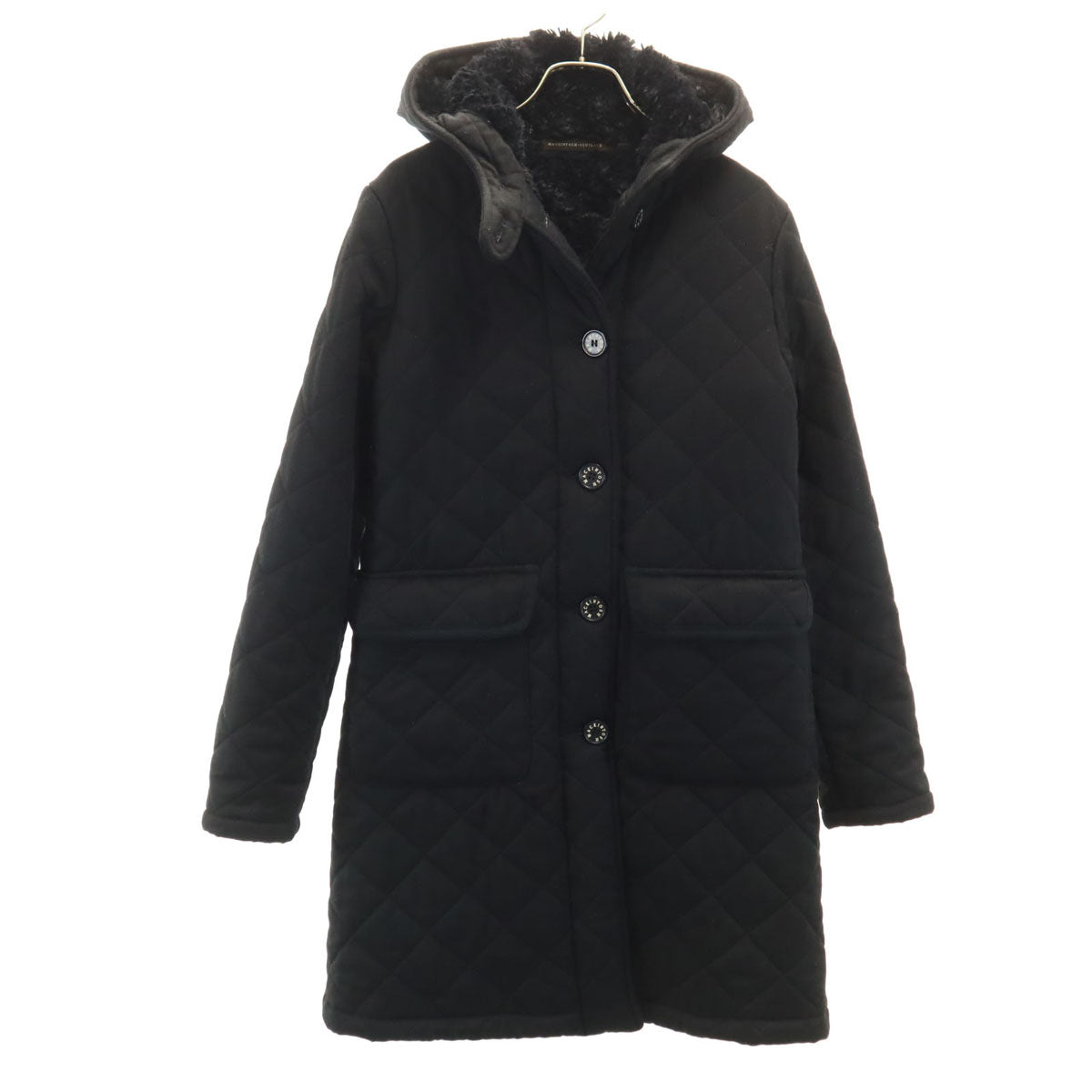 Mackintosh マッキントッシュ スコットランド製 キルティングコート 36 ブラック 中綿 裏ファー レディース