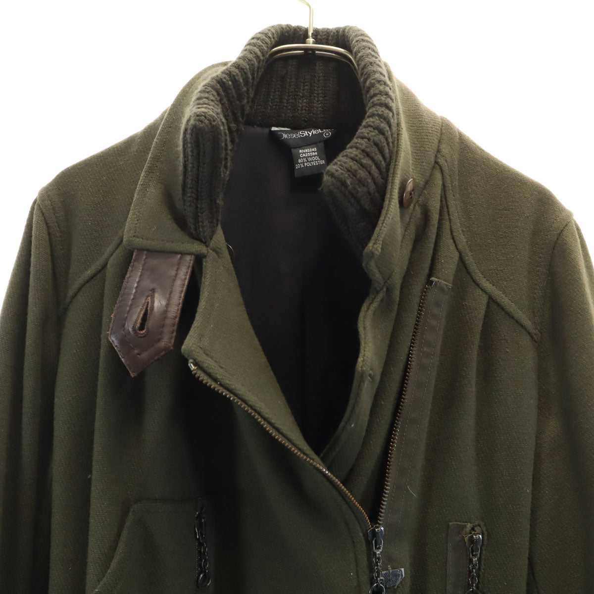 Diesel Style Lab ディーゼル スタイル ラボ イタリア製 ウールコート S カーキ レディース