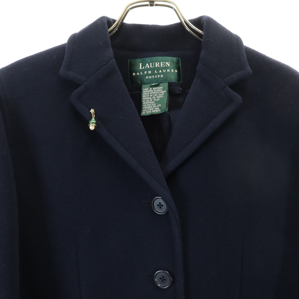 LAUREN RALPH LAUREN PETITE ローレンラルフローレン ペティート ウール コート 2P ネイビー レディース