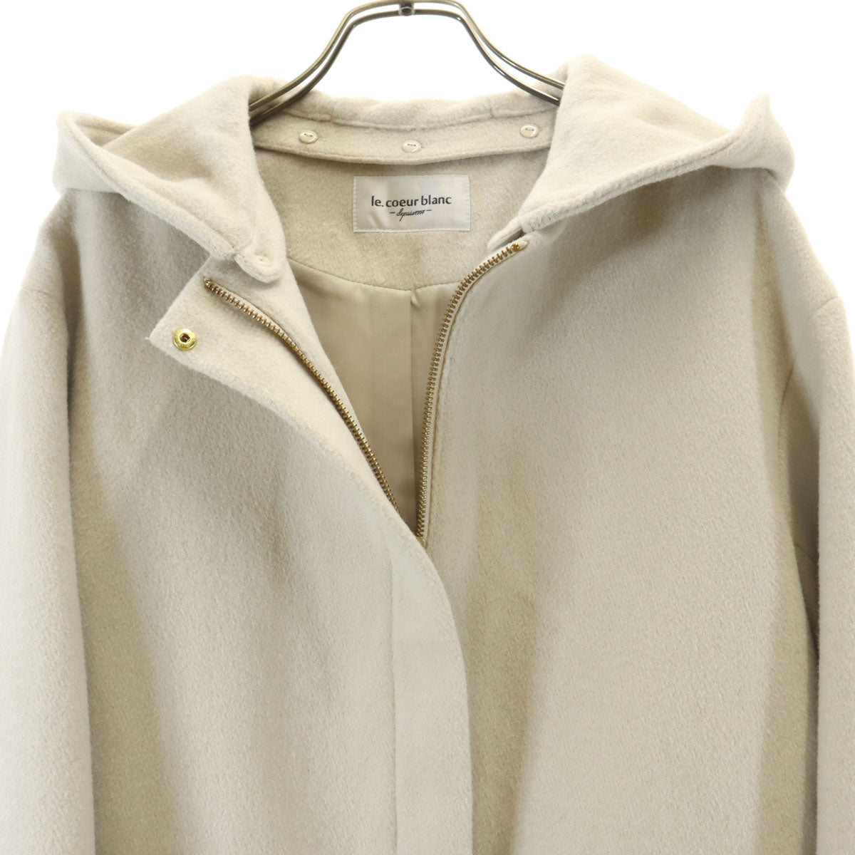 le coeur blanc ルクールブラン ノーカラーコート 38 グレー系 レディース