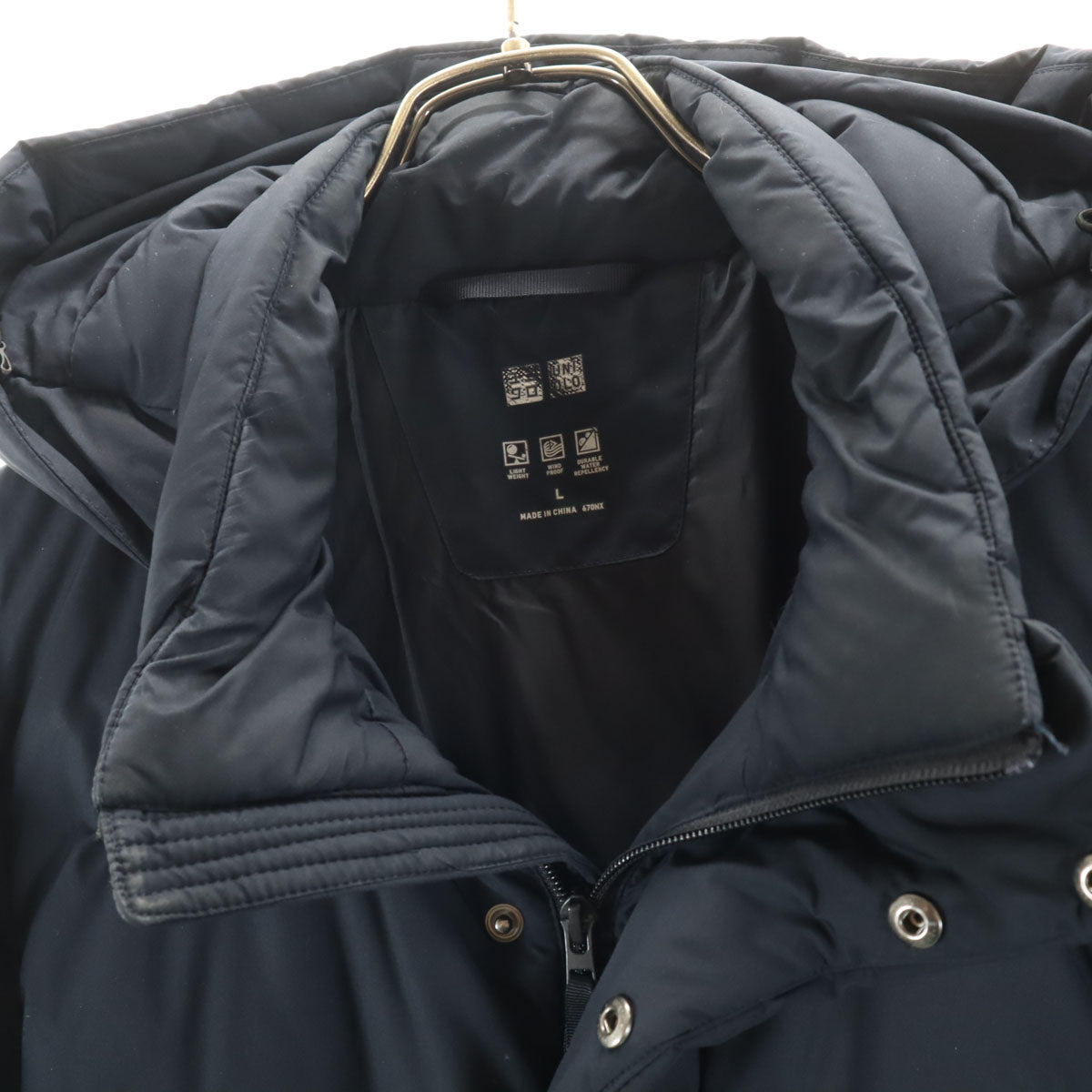 UNIQLO ユニクロ シームレス ダウンコート L ネイビー メンズ