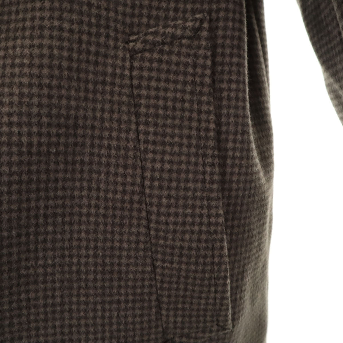 JOURNAL STANDARD ジャーナルスタンダード ハウンドトゥース柄 ステンカラーコート M グレーブラウン系 千鳥格子 メンズ