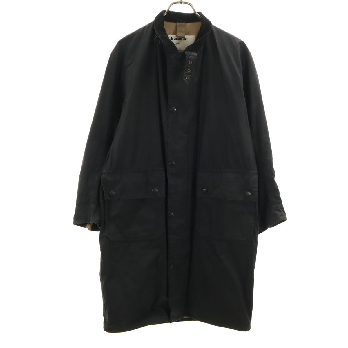 Barbour バブアー MARGARET HOWELL マーガレットハウエル コラボ イングランド製 ワックス ロングコート 8 ブラック レディース