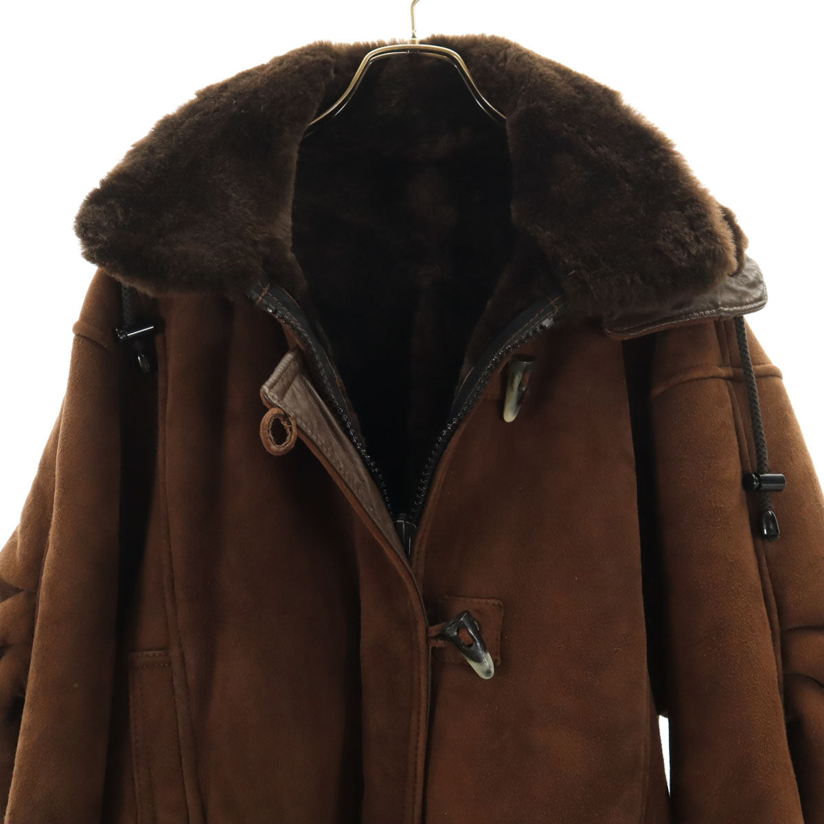 Pellini オーストラリア製 ダッフル 毛皮コート L ブラウン レディース
