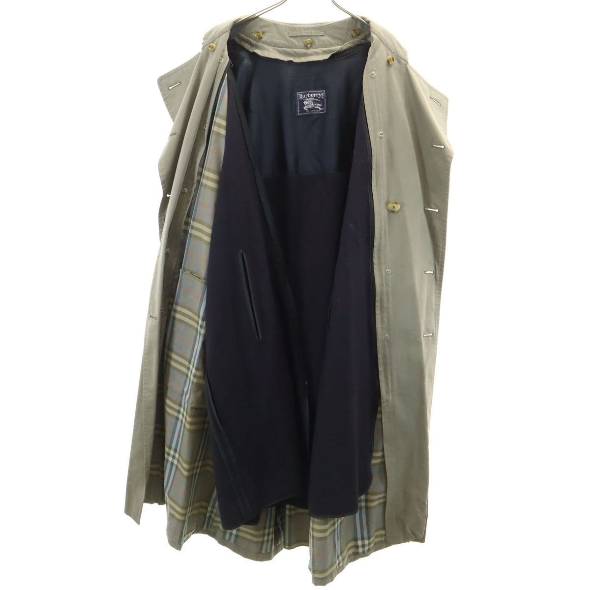 Burberrys バーバリーズ 80s 90s オールド トレンチコート 44 オリーブ系 ライナー付き メンズ