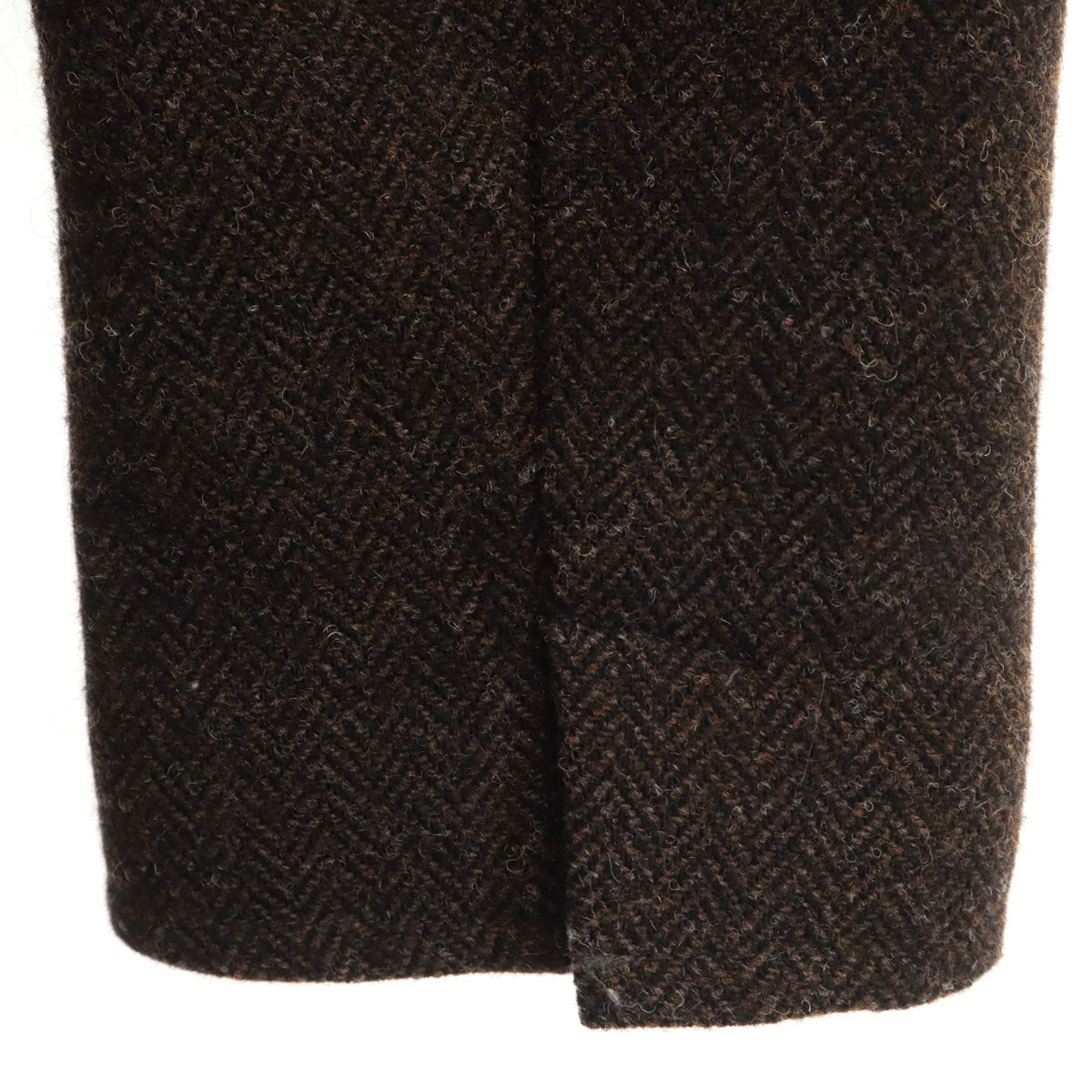 LANVIN en Bleu ランバンオンブルー ヘリンボーン ウールコート 38 ブラウン レディース