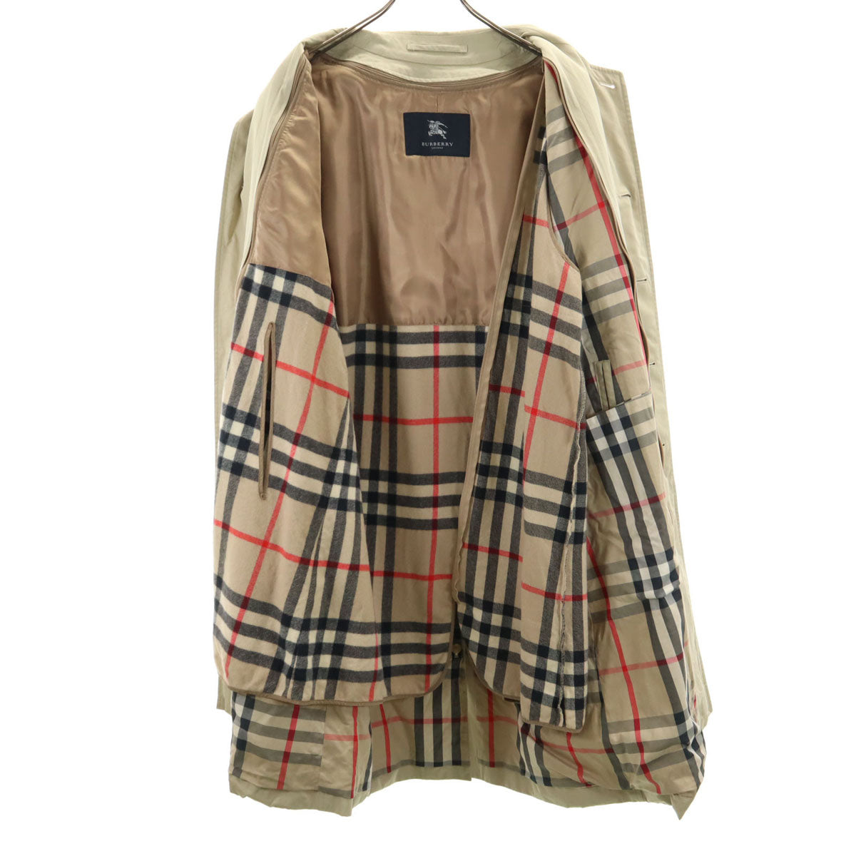 BURBERRY LONDON バーバリーロンドン 日本製 ステンカラーコート 92-170 ベージュ 三陽商会 ライナー付き メンズ