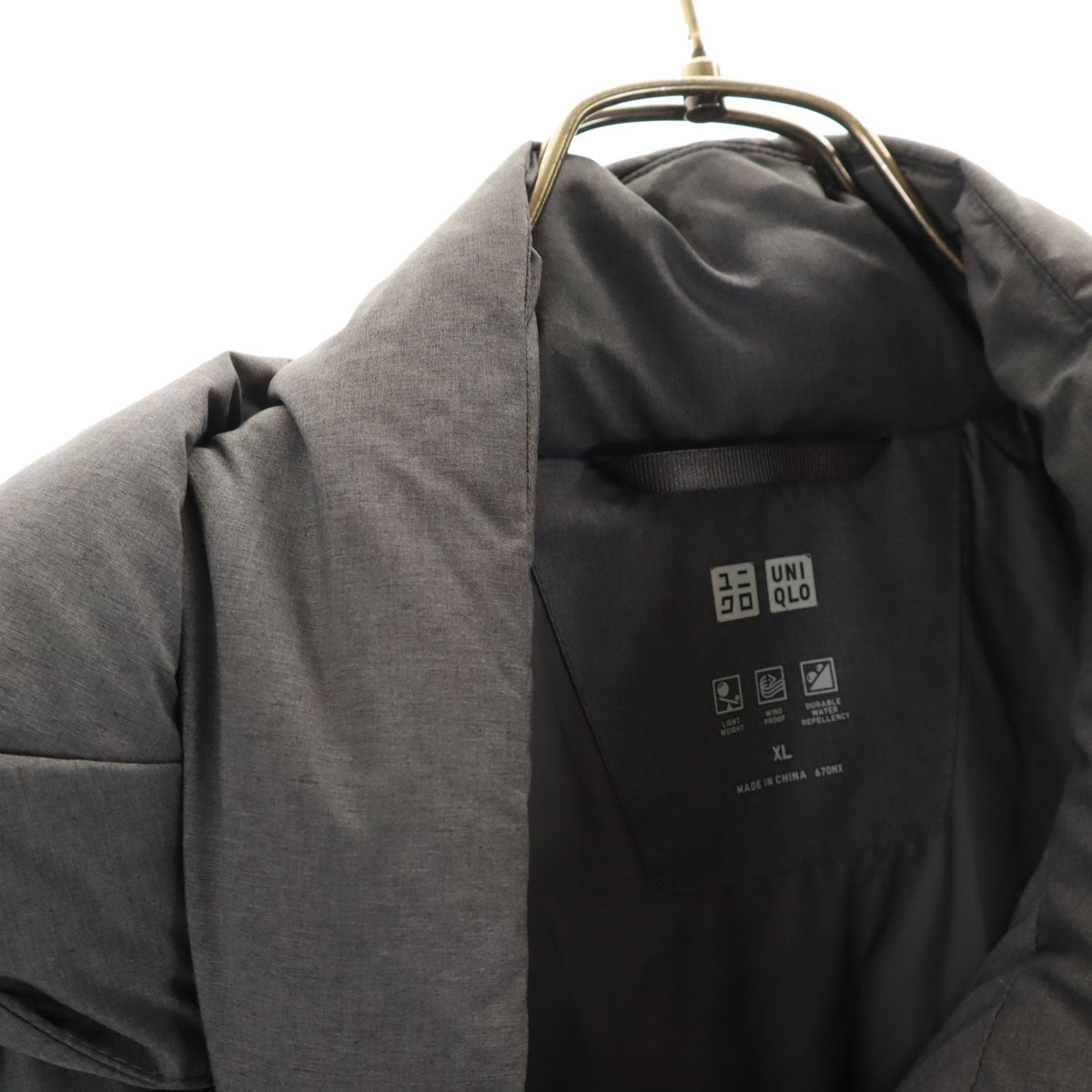 UNIQLO ユニクロ シームレス ダウンコート XL グレー メンズ