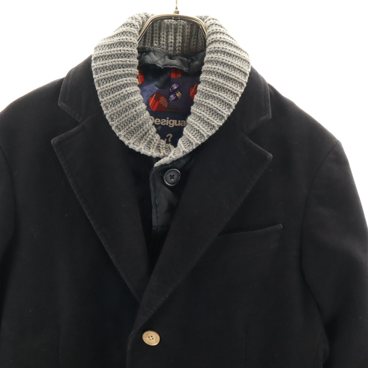 Desigual デシグアル チェスターコート M ブラック メンズ