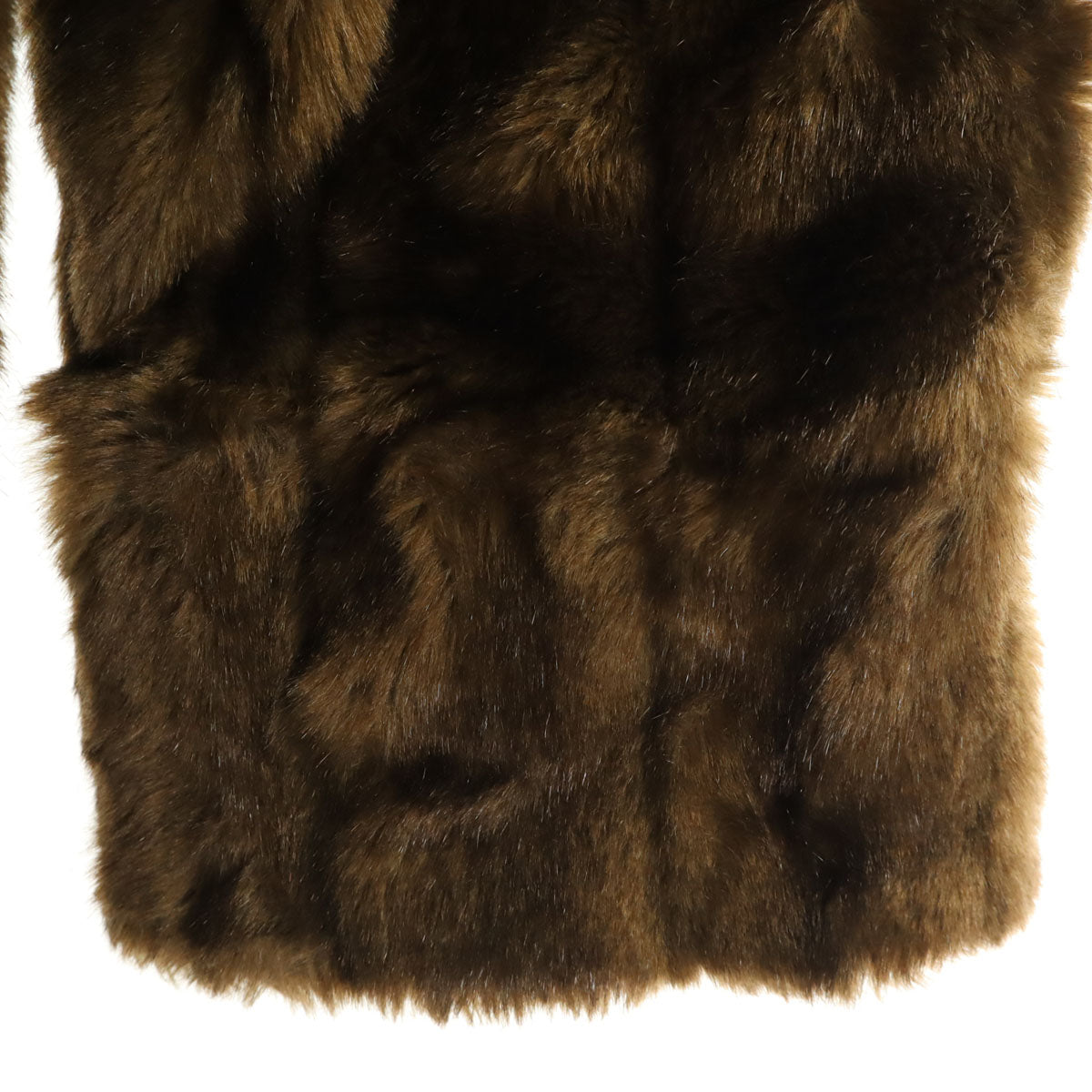 LULLABY イタリア製 フェイク ファーコート 42 ブラウン系 レディース