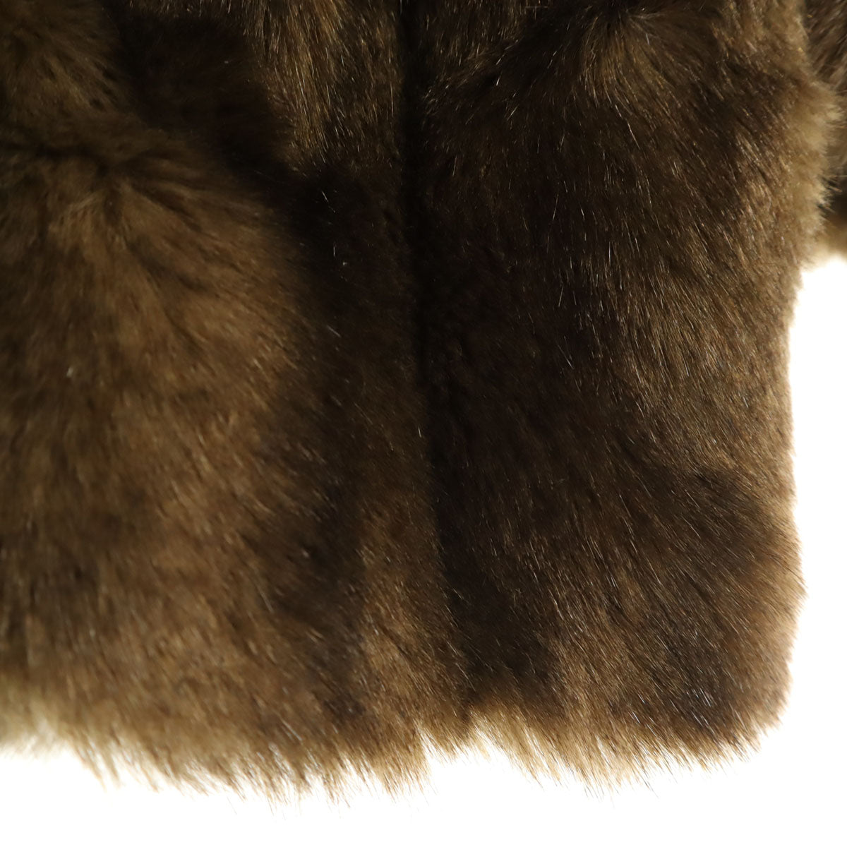 LULLABY イタリア製 フェイク ファーコート 42 ブラウン系 レディース