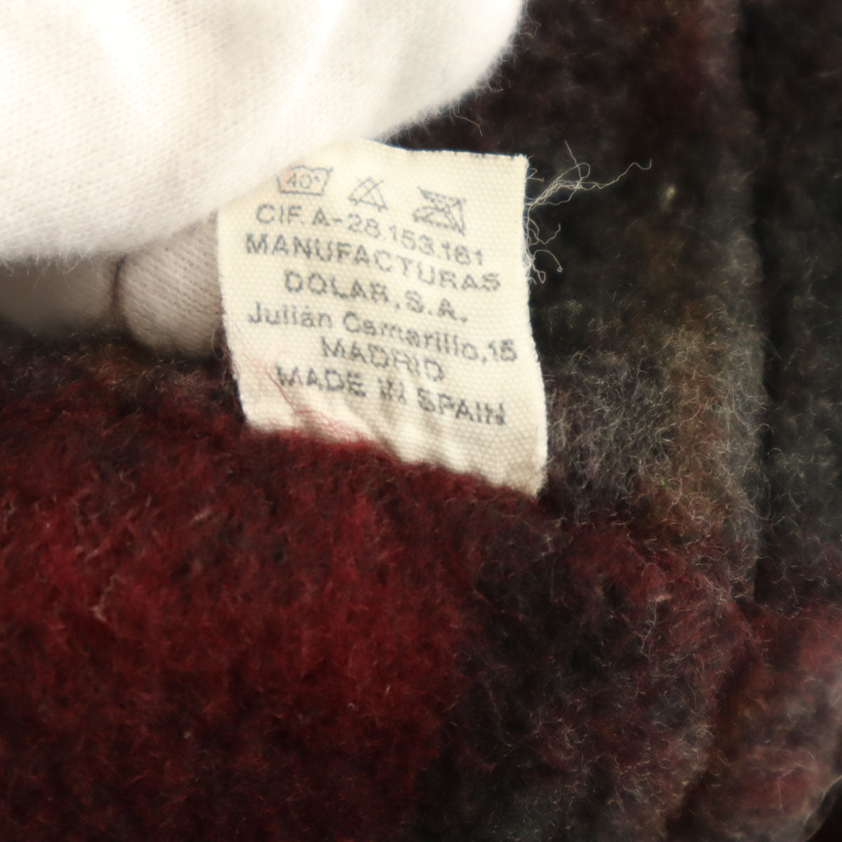 dolar 70s 80s スペイン製 ヴィンテージ チェック柄 ガウンコート M ボルドー メンズ