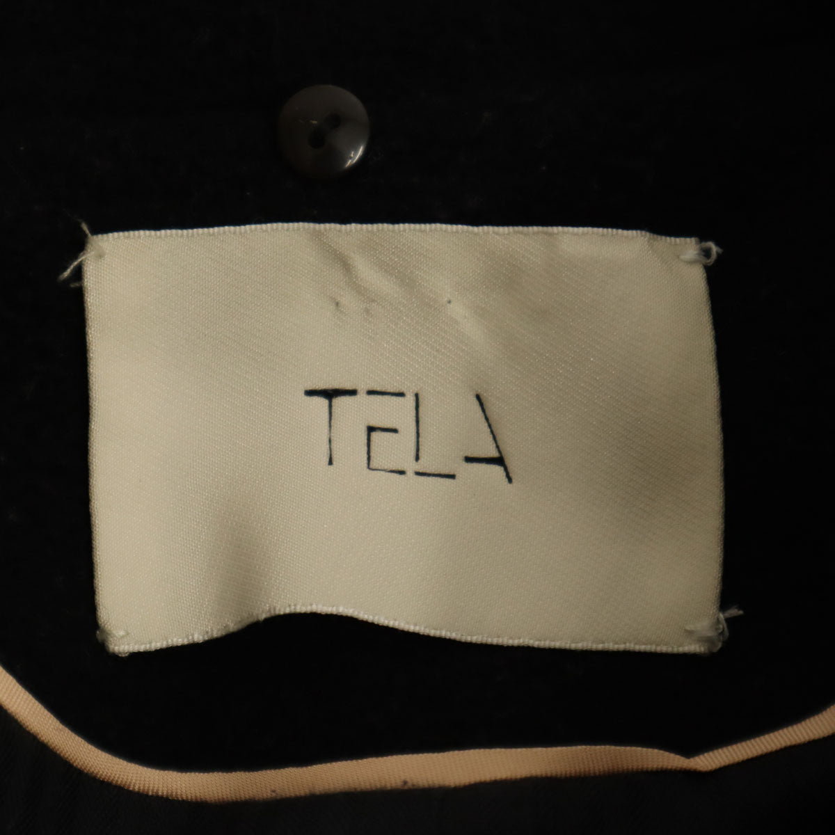 TELA テラ ダブルブレスト コート 42 ブラック ハンガー付き レディース