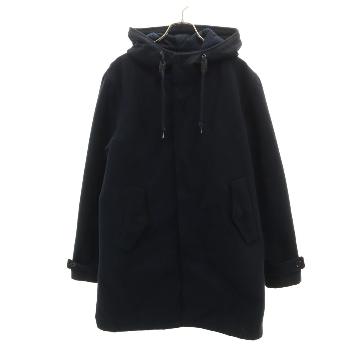nano universe ナノユニバース フーデッド コート L 濃紺 メンズ