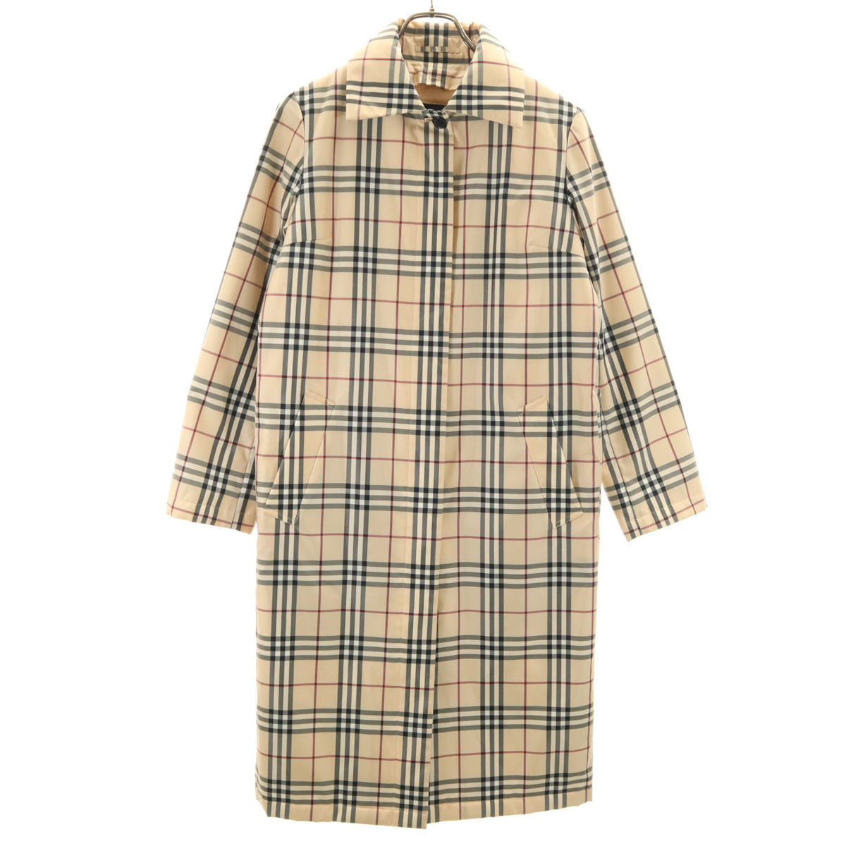 BURBERRY LONDON バーバリーロンドン ノバチェック ステンカラーコート 38 ベージュ 三陽商会 中綿 レディース