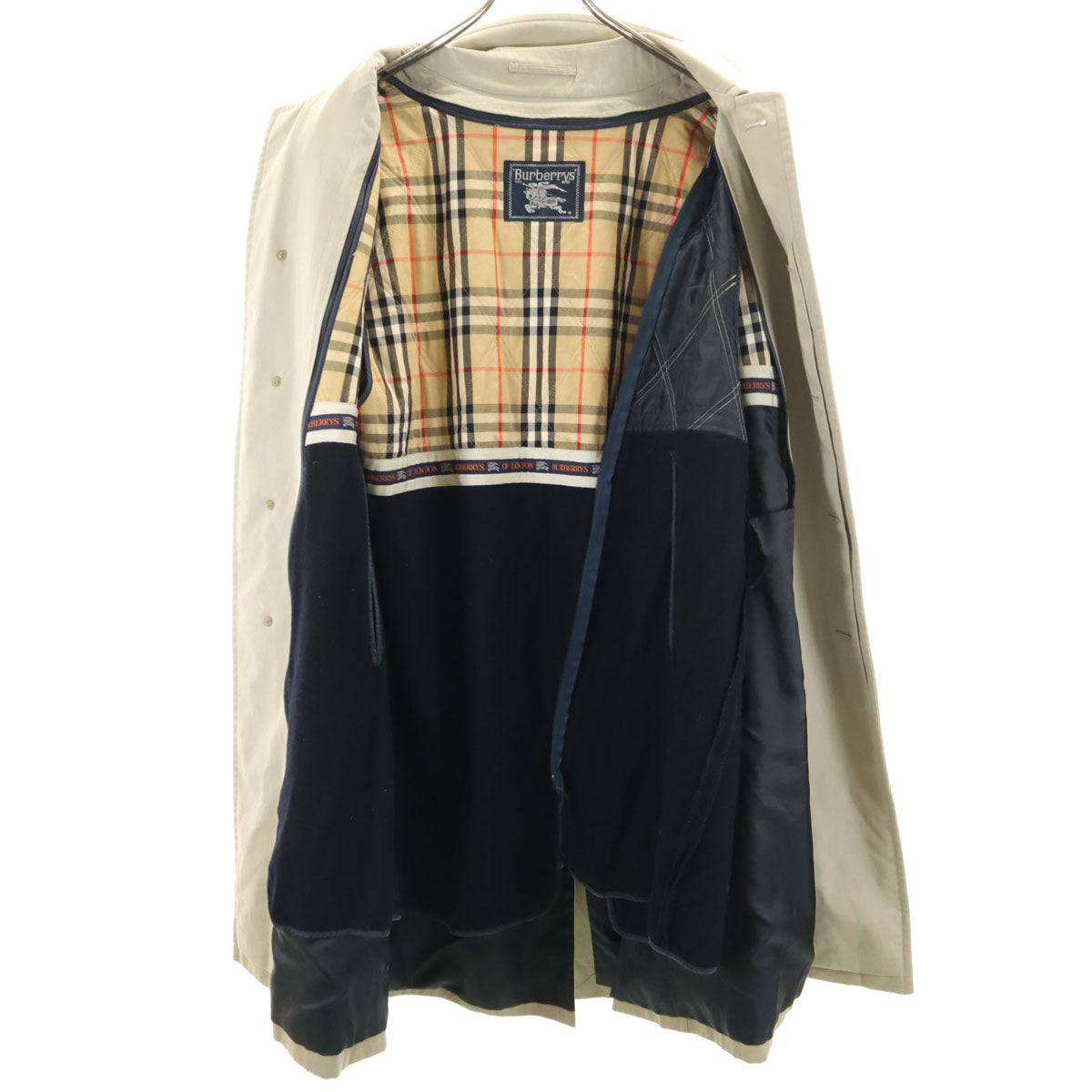 Burberrys バーバリーズ 90s 日本製 オールド ステンカラーコート 88-160-3 グレージュ ライナー付き メンズ