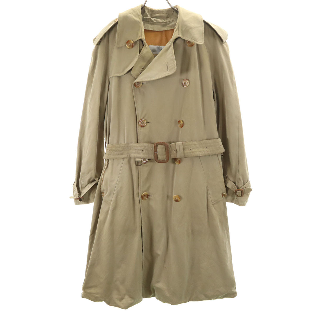 Aquascutum アクアスキュータム 70s 80s イングランド製 ヴィンテージ トレンチコート ベージュ系 ライナー付き メンズ