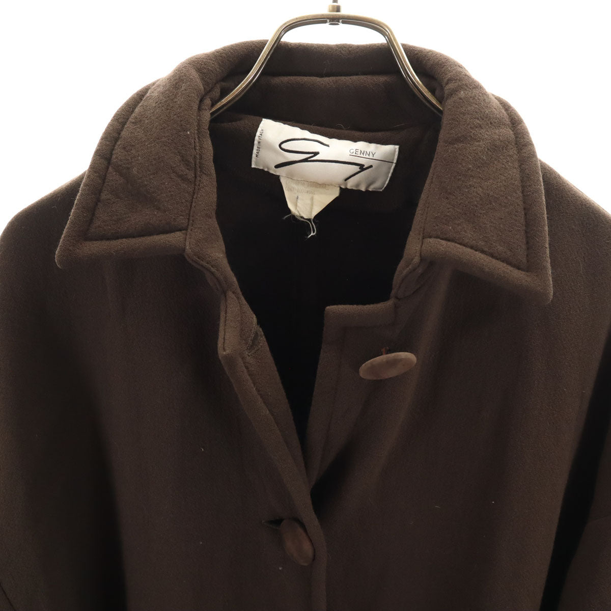 GENNY ジェニー 80s 90s イタリア製 オールド ステンカラーコート 42 ブラウン レディース