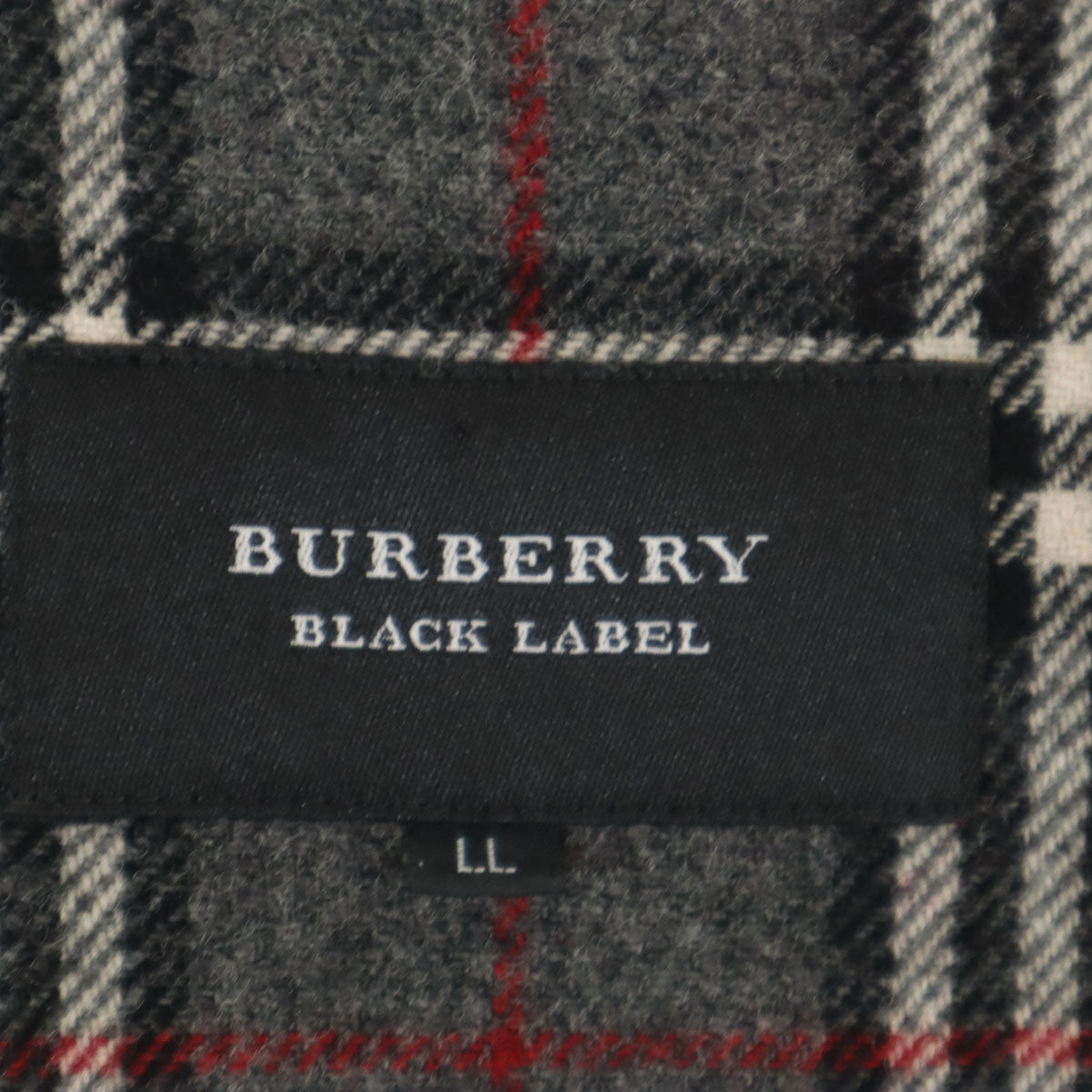 BURBERRY BLACK LABEL バーバリーブラックレーベル 日本製 ウールブレンド ダッフルコート LL レッド系 三陽商会 メンズ