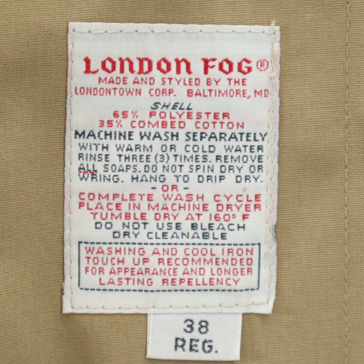 LONDON FOG ロンドンフォグ 80s ヴィンテージ ステンカラーコート 38 ベージュ系 ライナー メンズ