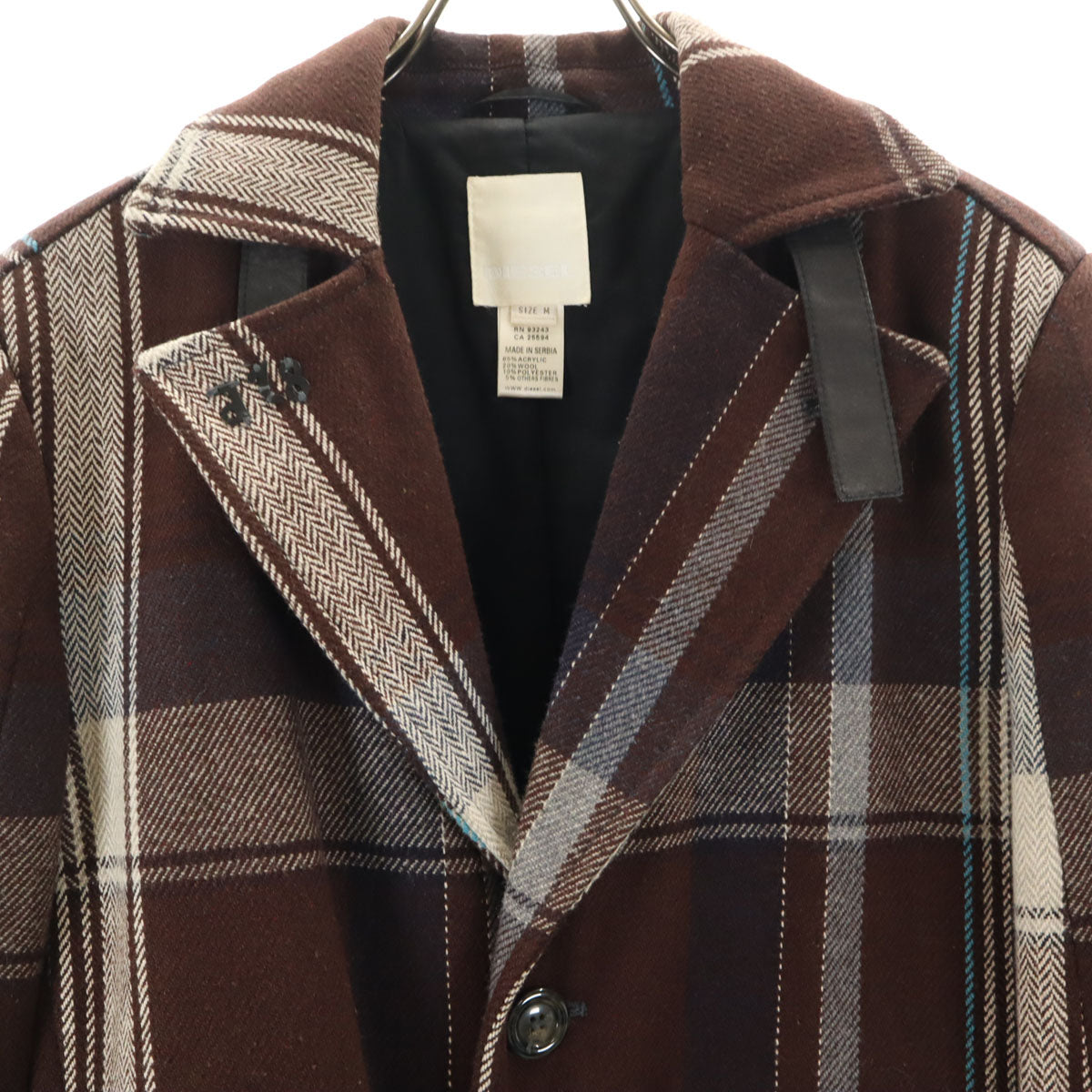 DIESEL ディーゼル チェック コート M ブラウン系 メンズ