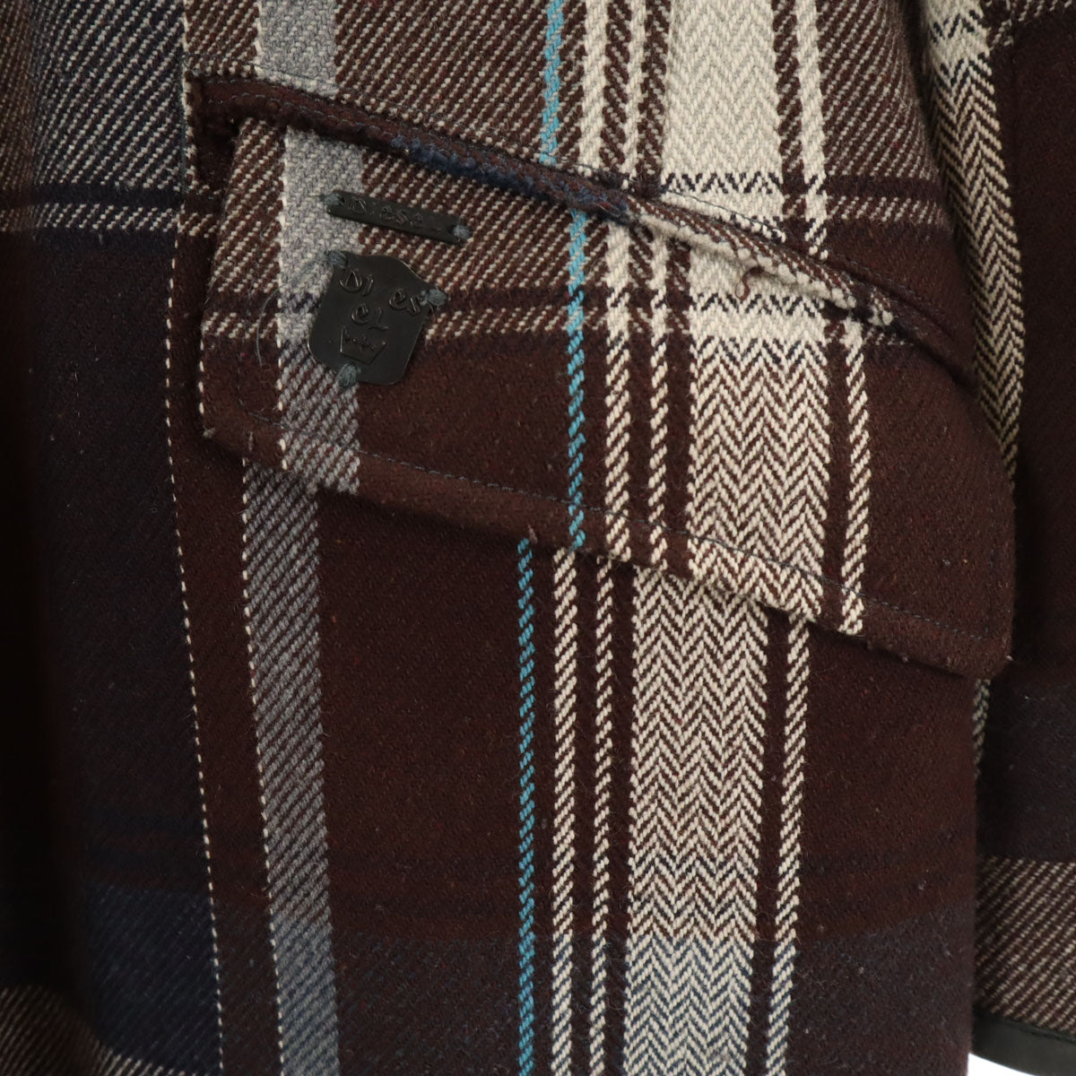 DIESEL ディーゼル チェック コート M ブラウン系 メンズ